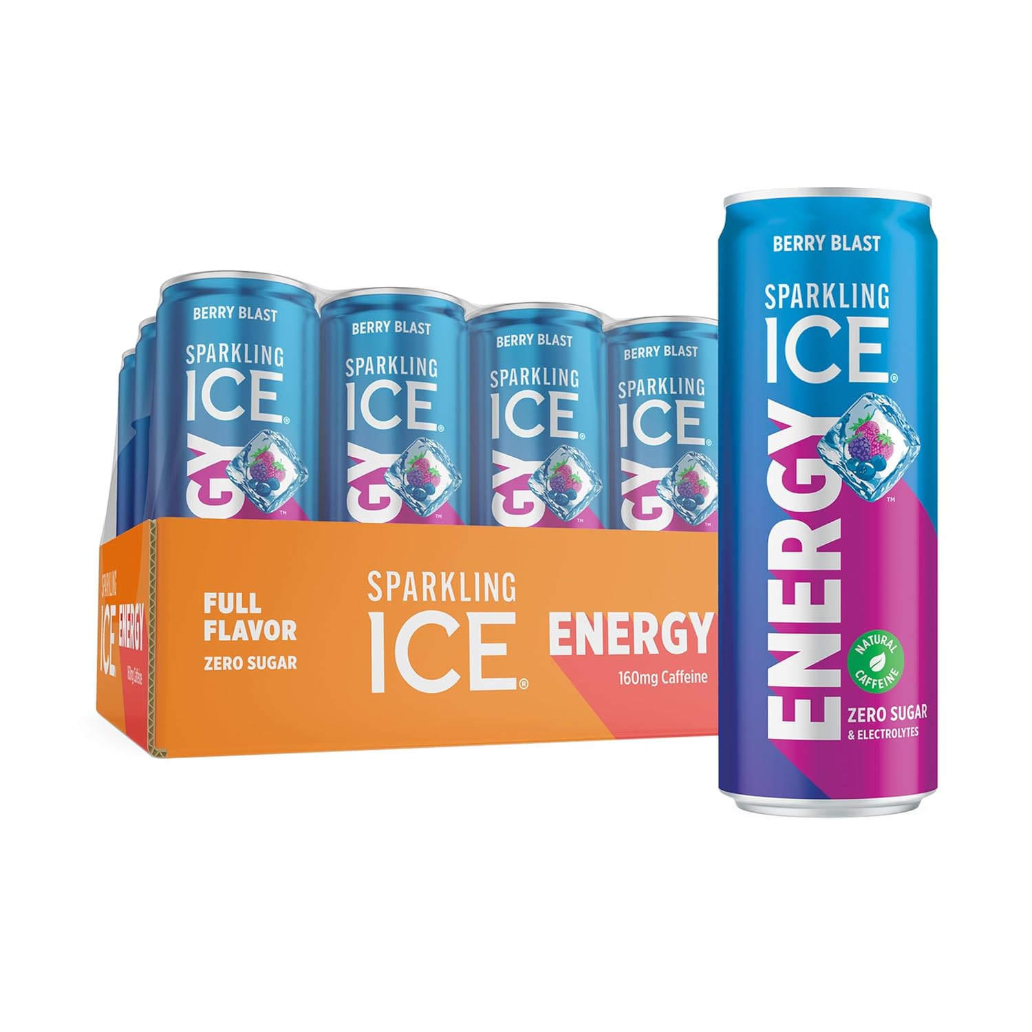 Sparkling Ice Energy Power Punch 12Pk. Energy Drinks with Vitamins + Antioxidants, Zero Sugar. 12 fl oz cans.