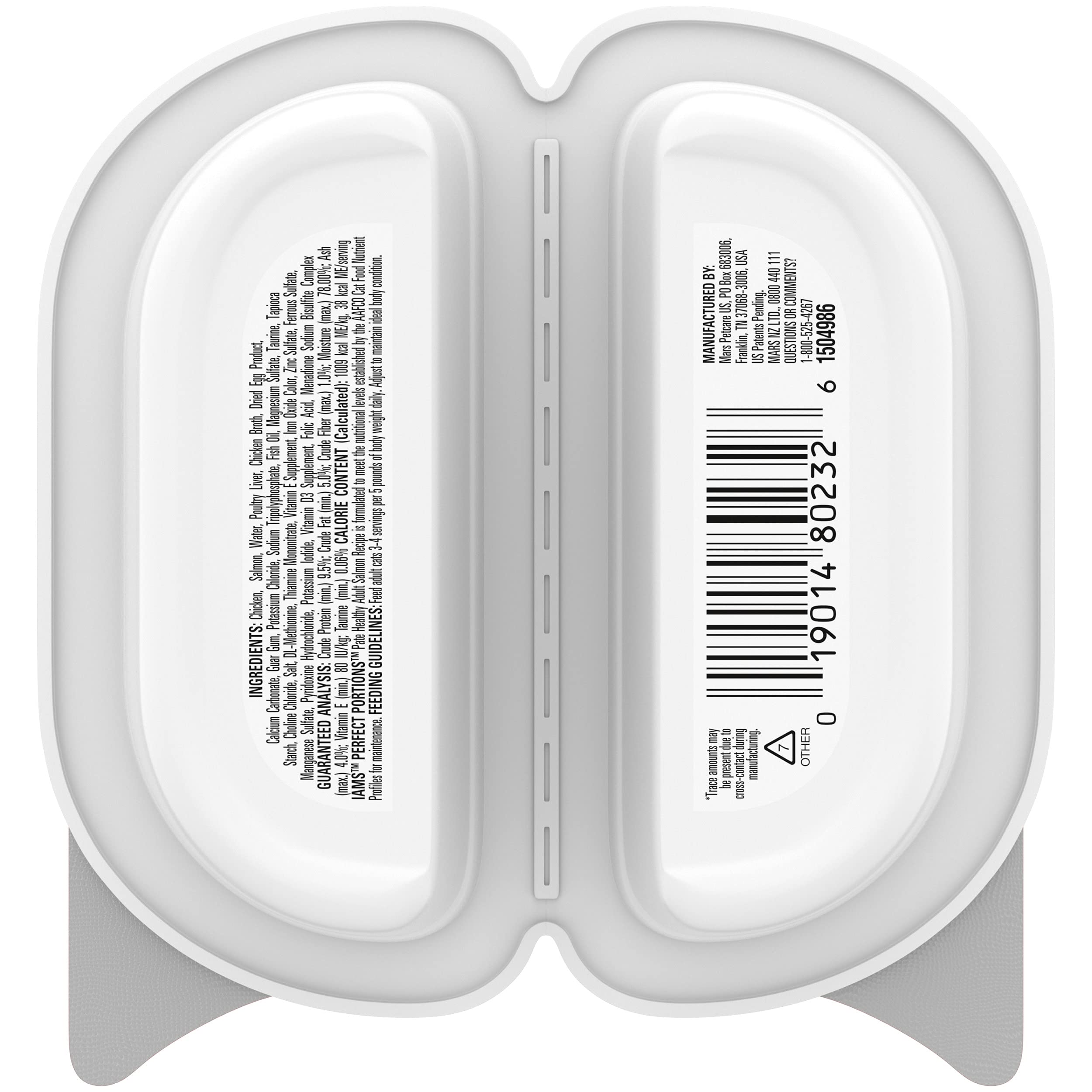 IAMS Perfect Portions Healthy Adult Wet Cat Food Pate, Chicken and Tuna Recipe Variety Pack, Easy Peel Twin-Pack Trays (12 Count, 24 Servings) (Pack of 2)