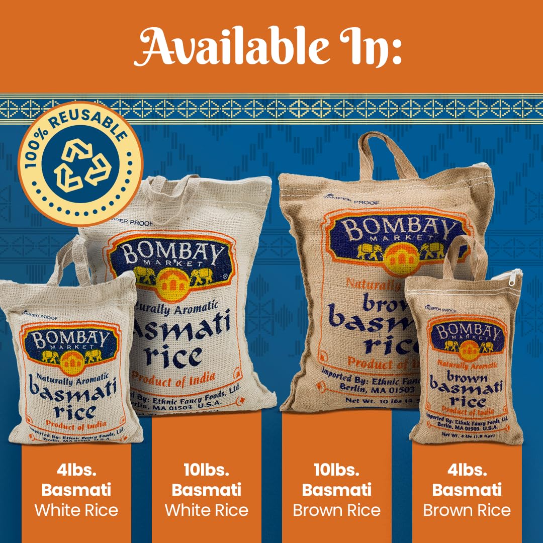 Bombay Basmati Brown Rice, 10-pounds Sack