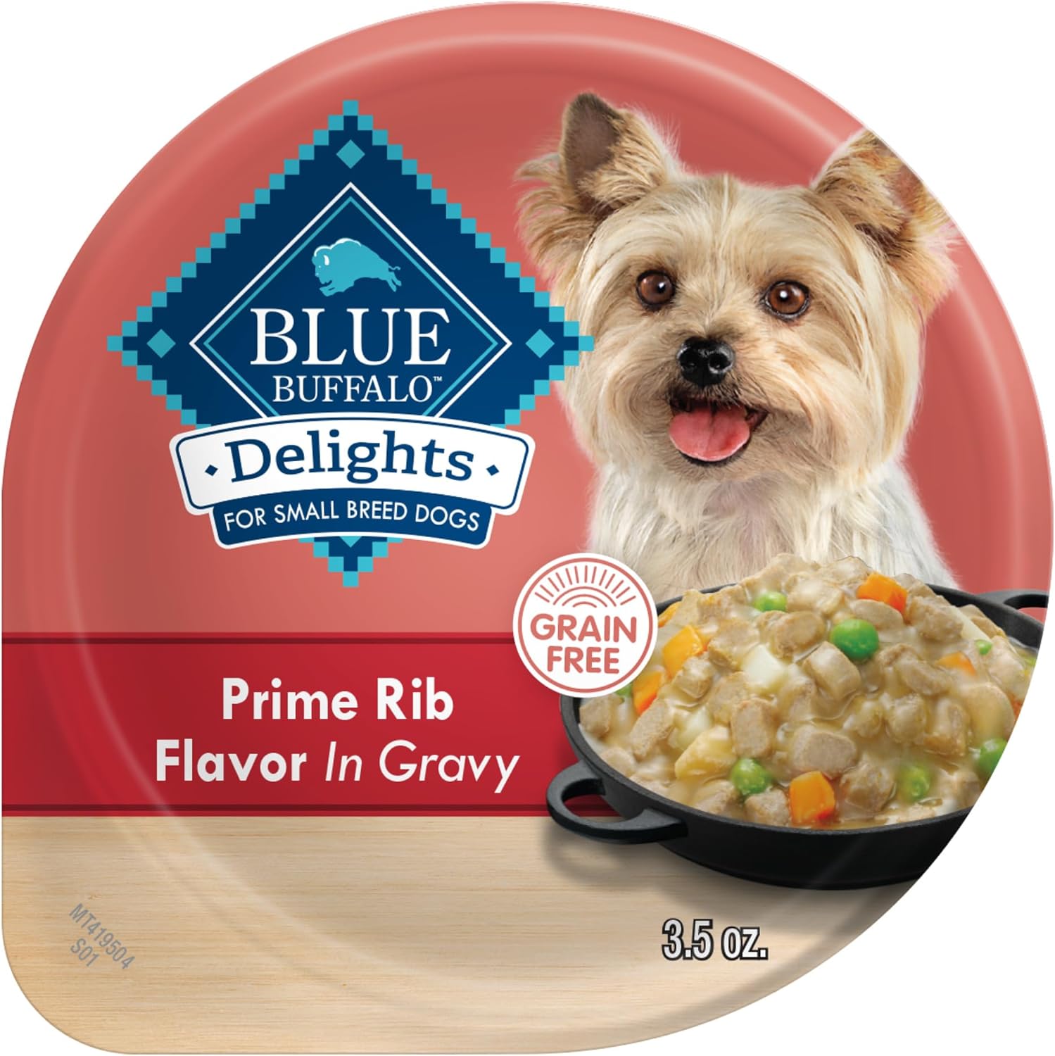 Blue Buffalo Delights Natural Adult Small Breed Wet Dog Food, Variety Pack, Made with Natural Ingredients, Filet Mignon & New York Strip Recipe in Hearty Gravy, 3.5-oz. Cups (12 Count, 6 of Each)