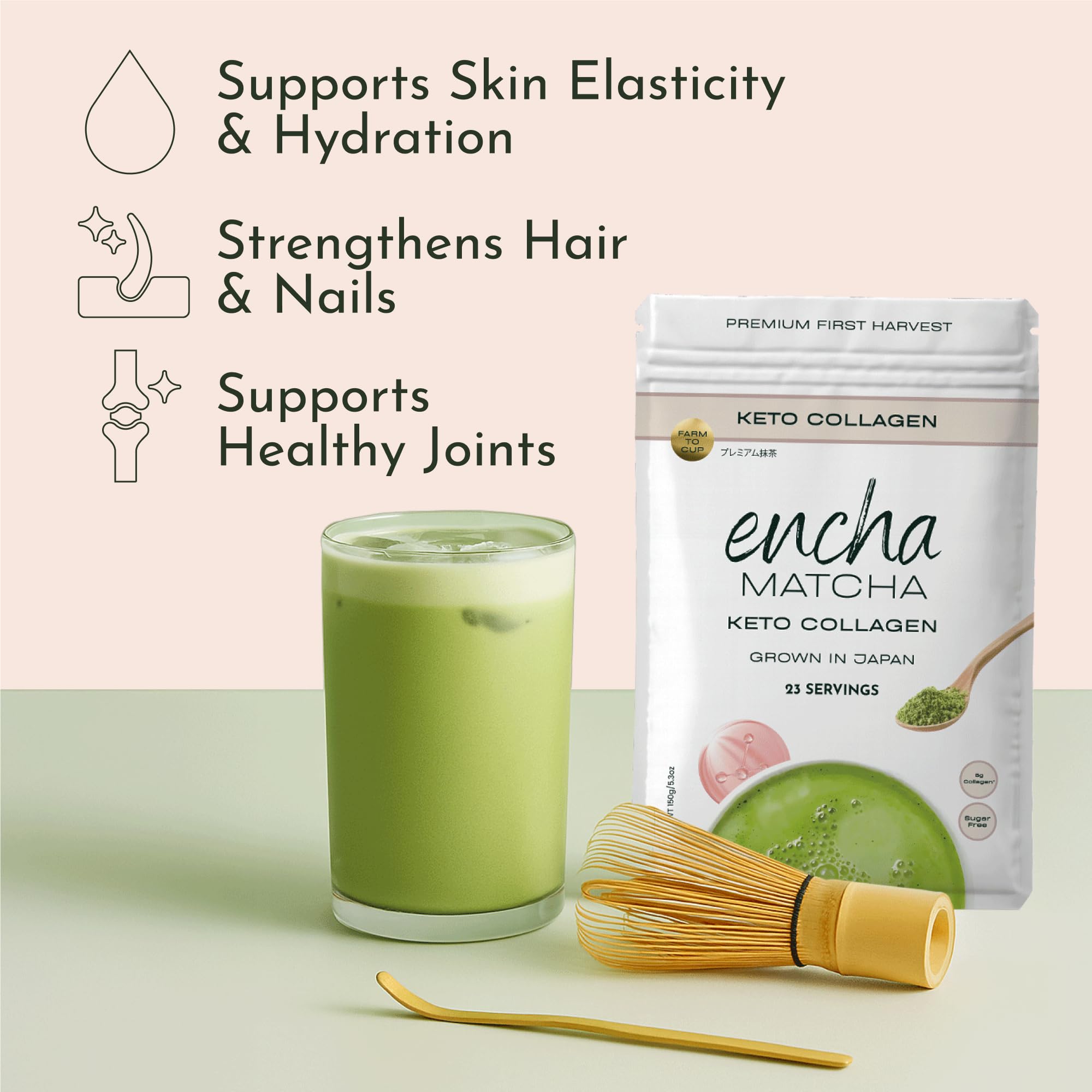 Encha Ceremonial Grade Matcha Powder - Organic First Harvest Japanese Matcha Green Tea, Matcha Tea From Uji, Japan (60g/2.12oz)
