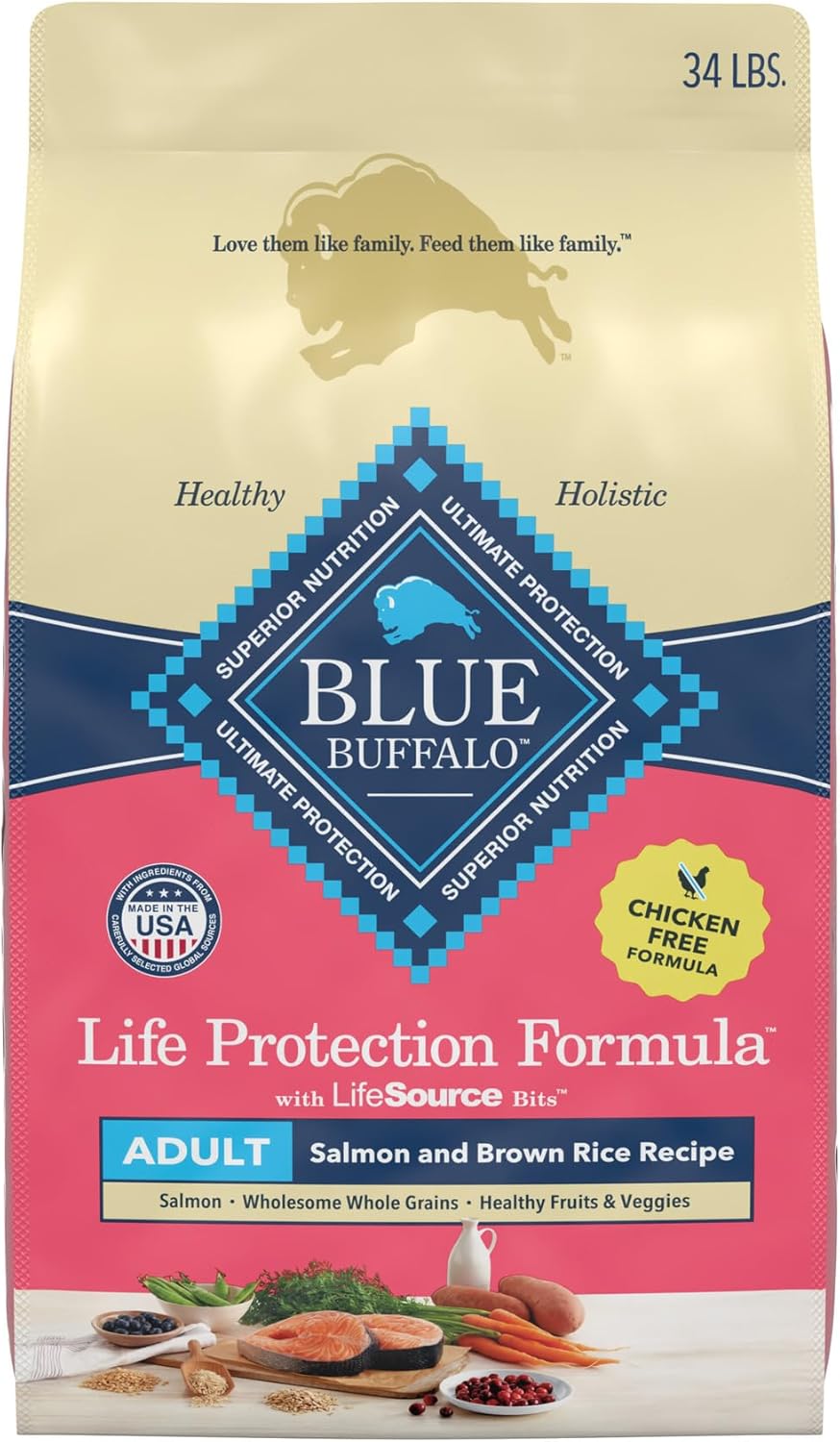 Blue Buffalo Life Protection Formula Adult Dry Dog Food, Helps Build and Maintain Strong Muscles, Made with Natural Ingredients, Chicken & Brown Rice Recipe, 30-lb. Bag