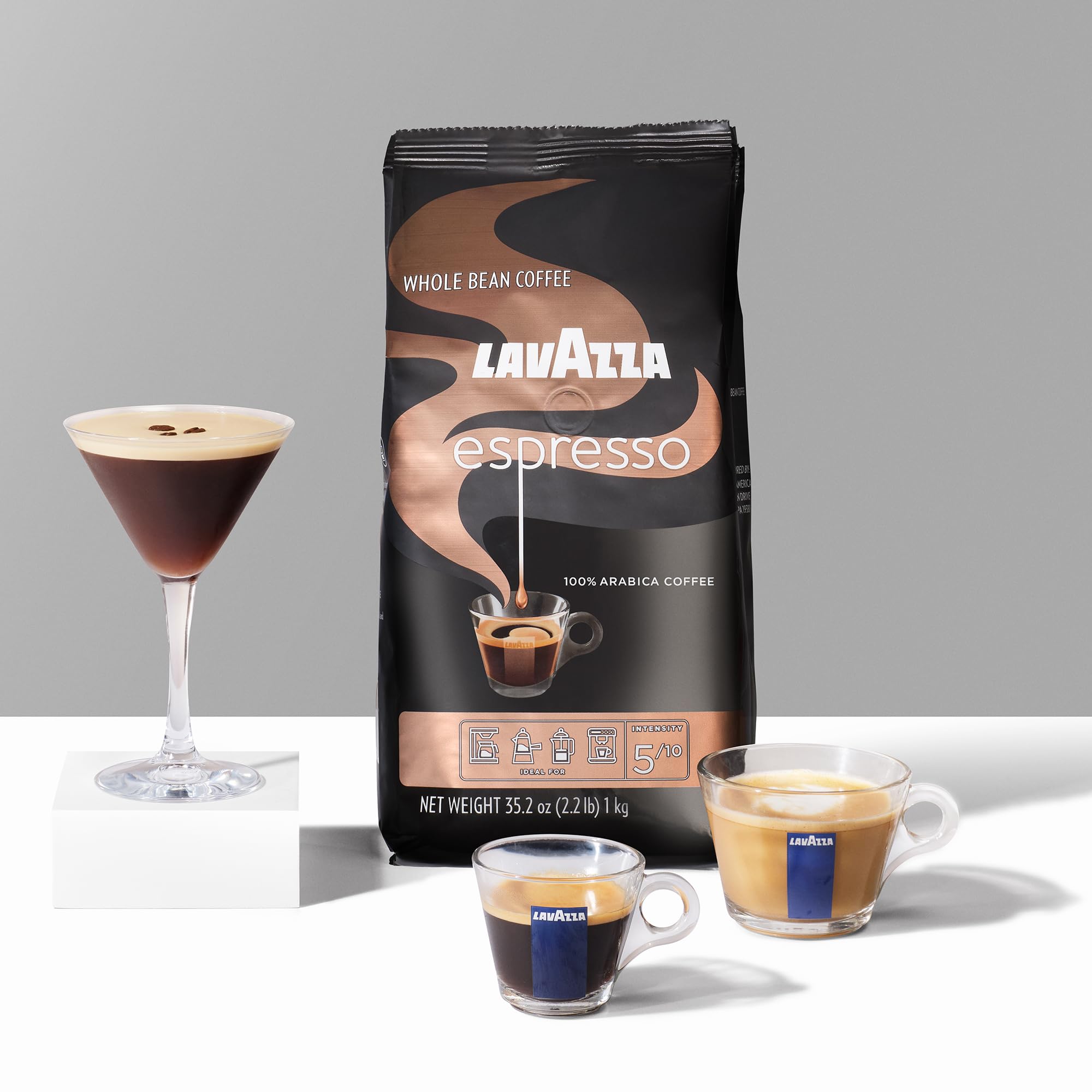 Lavazza Super Crema Whole Bean Coffee, Medium Espresso Roast, Arabica and Robusta Blend, 2.2 lb Bag, Package May Vary (Pack of 1)