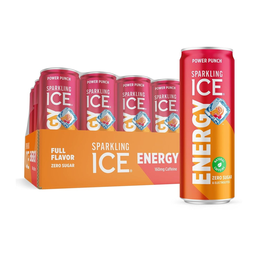 Sparkling Ice Energy Power Punch 12Pk. Energy Drinks with Vitamins + Antioxidants, Zero Sugar. 12 fl oz cans.