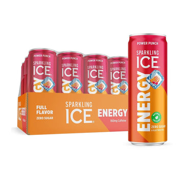 Sparkling Ice Energy Power Punch 12Pk. Energy Drinks with Vitamins + Antioxidants, Zero Sugar. 12 fl oz cans.