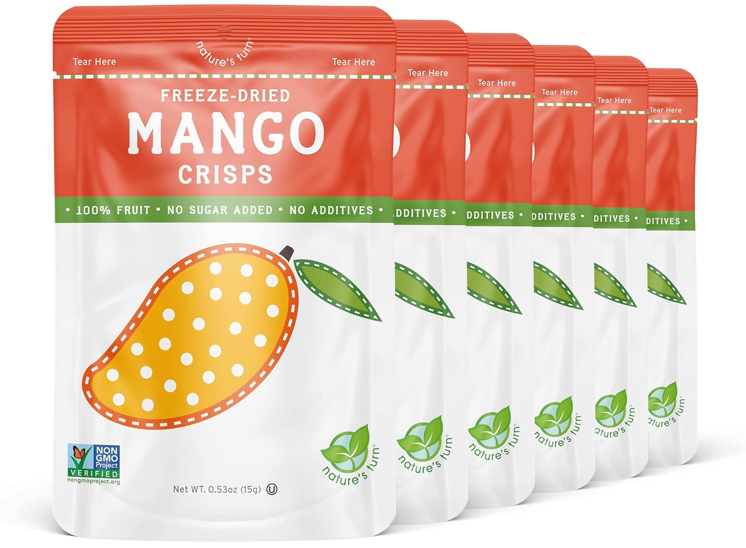 Nature’s Turn Freeze-Dried Strawberry Crisps – Healthy, Gluten-Free, Crispy & Delicious, Plant-Based Snack, Ideal for Cereal, Smoothies, School Lunches, & On-the-Go, Bags of 12 (0.53 oz Each)