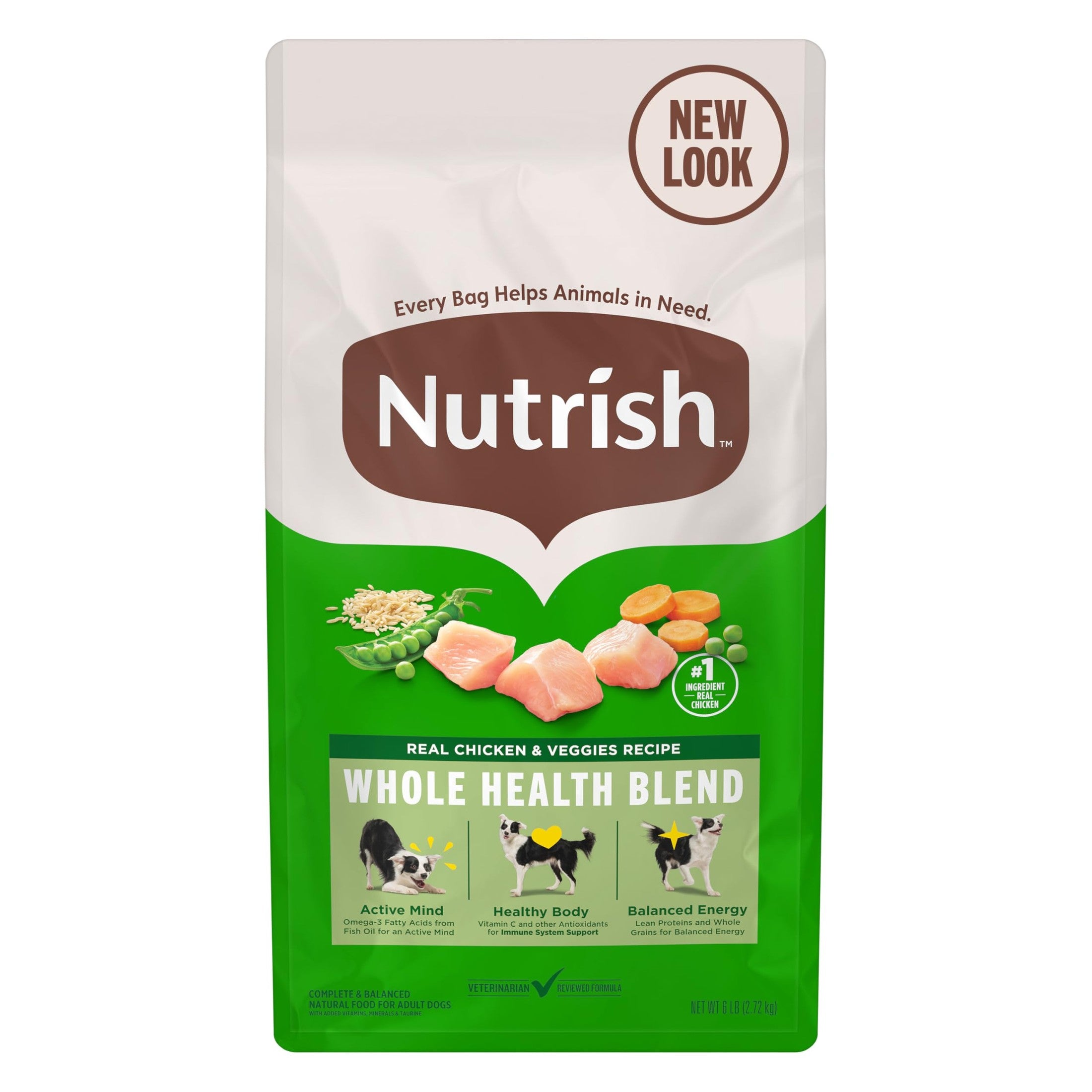 Nutrish Dry Dog Food, Real Chicken & Veggies Recipe Whole Health Blend, 6 lb. Bag (Rachael Ray)