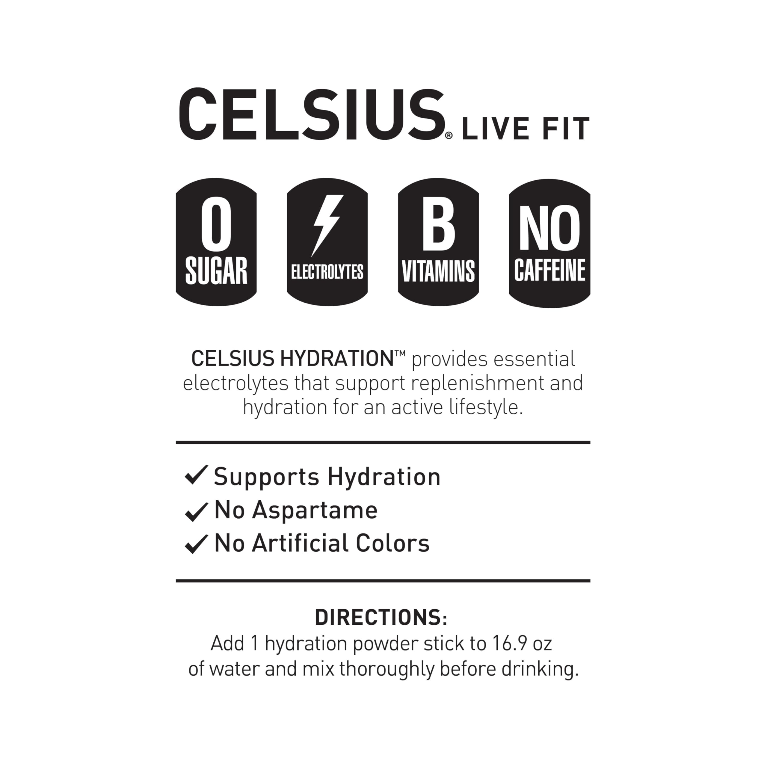 Celsius Hydration™ Blue Razz, Sugar Free Electrolyte Hydration Drink Mix (Pack of 14)