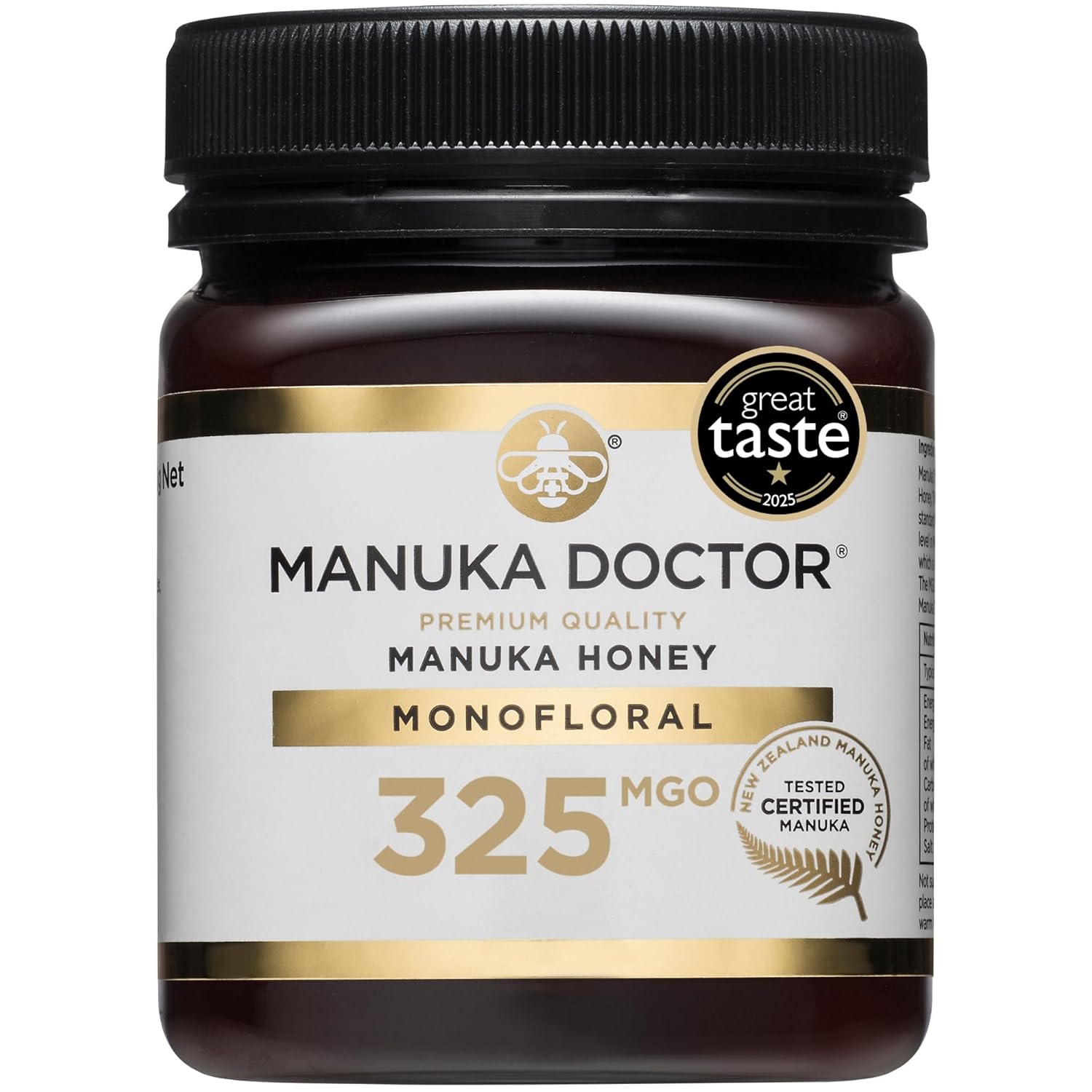 Manuka Doctor - MGO 525+ Manuka Honey Monofloral, 100% Pure New Zealand Honey. Certified. Guaranteed. Raw. Non-GMO (8.75 oz)