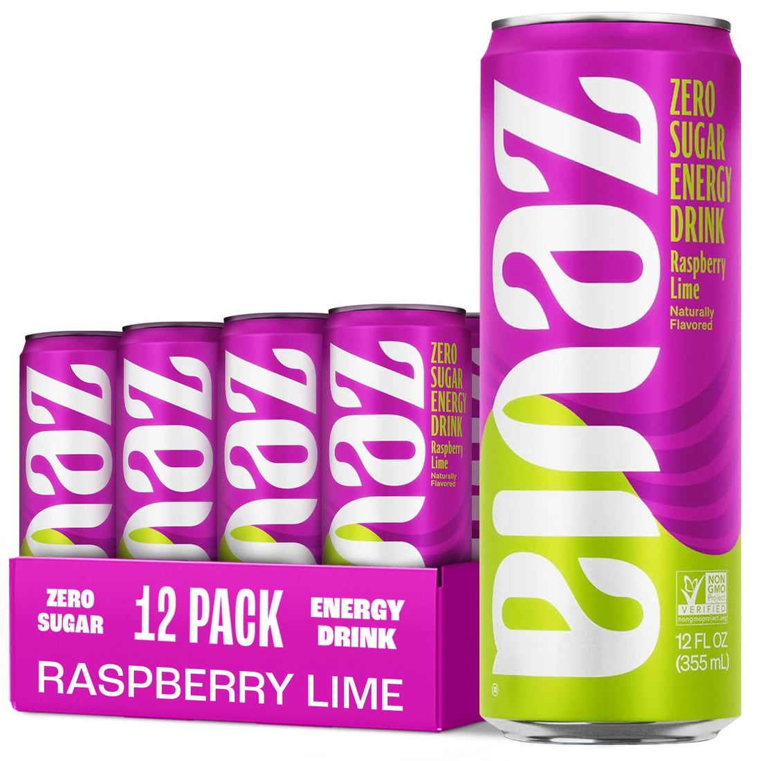 Zevia Zero Sugar Energy Drink, Classic Variety Pack, 12 oz Cans (12-Pack) – Naturally Sweetened, Non-GMO Project Verified, Gluten-Free, Vegan