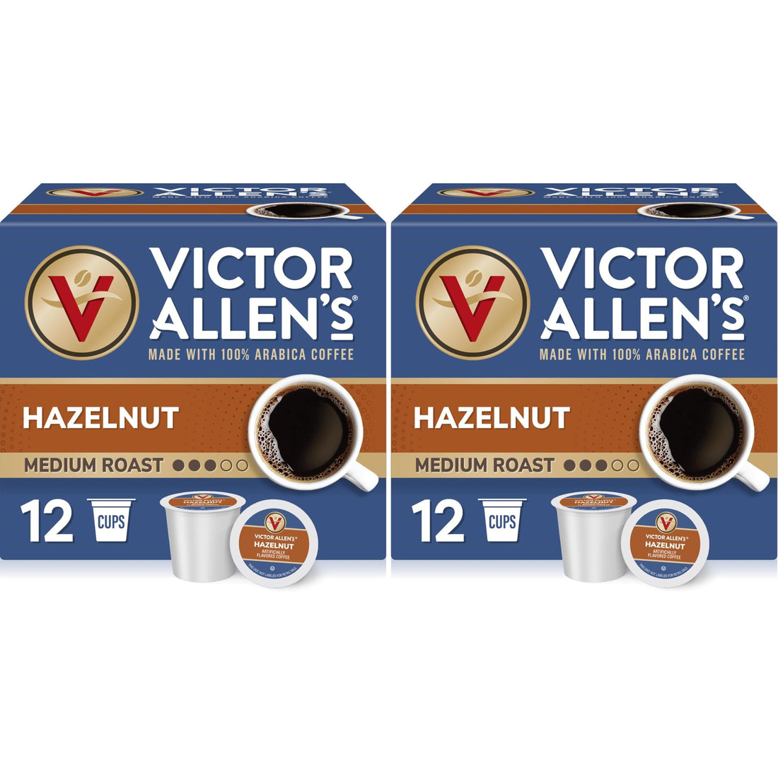 Victor Allen's Coffee Hazelnut Flavored, Medium Roast, 80 Count, Single Serve Coffee Pods for Keurig K-Cup Brewers