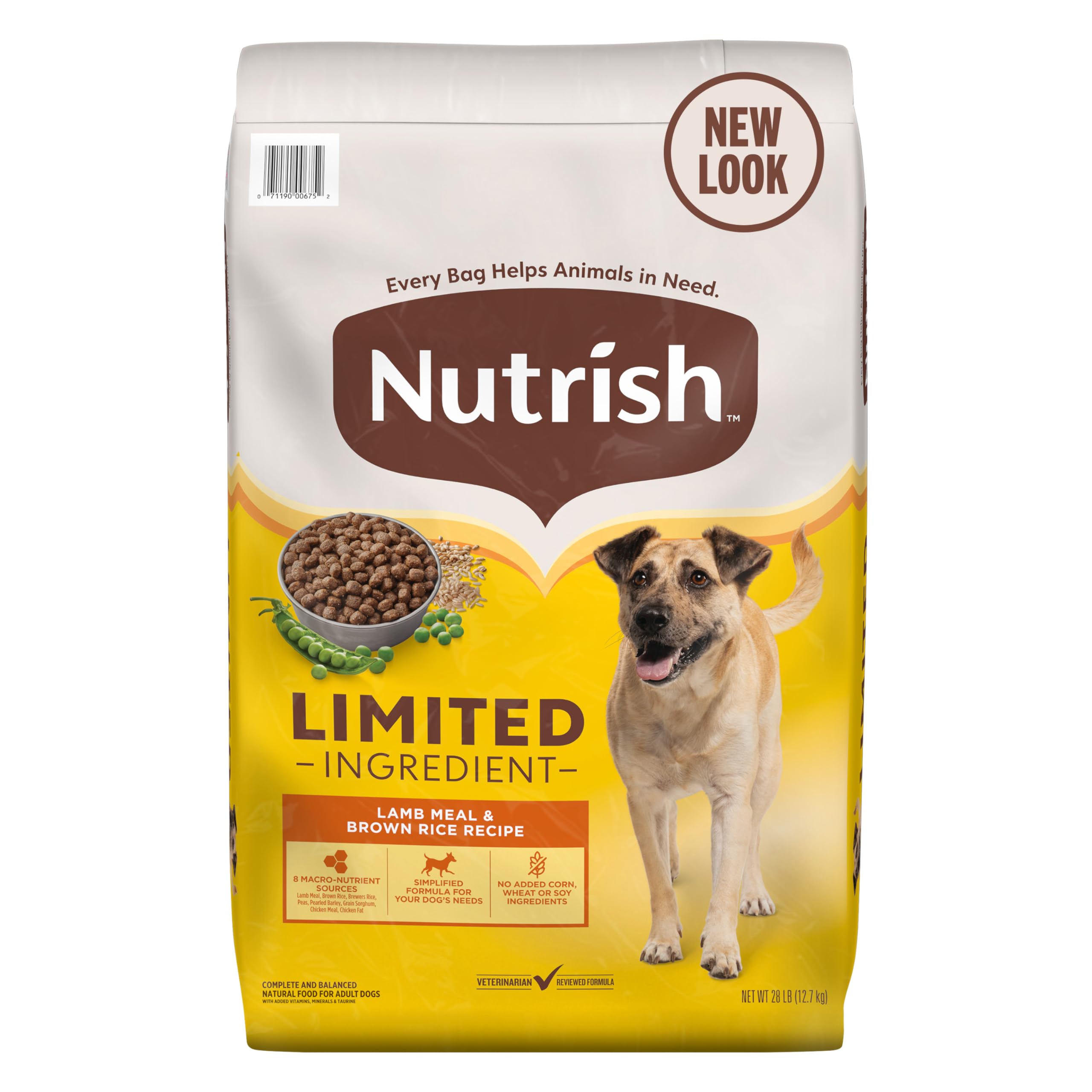 Nutrish Limited Ingredient Lamb Meal & Brown Rice Recipe Dry Dog Food, 14 lb. Bag, Packaging May Vary (Rachael Ray)