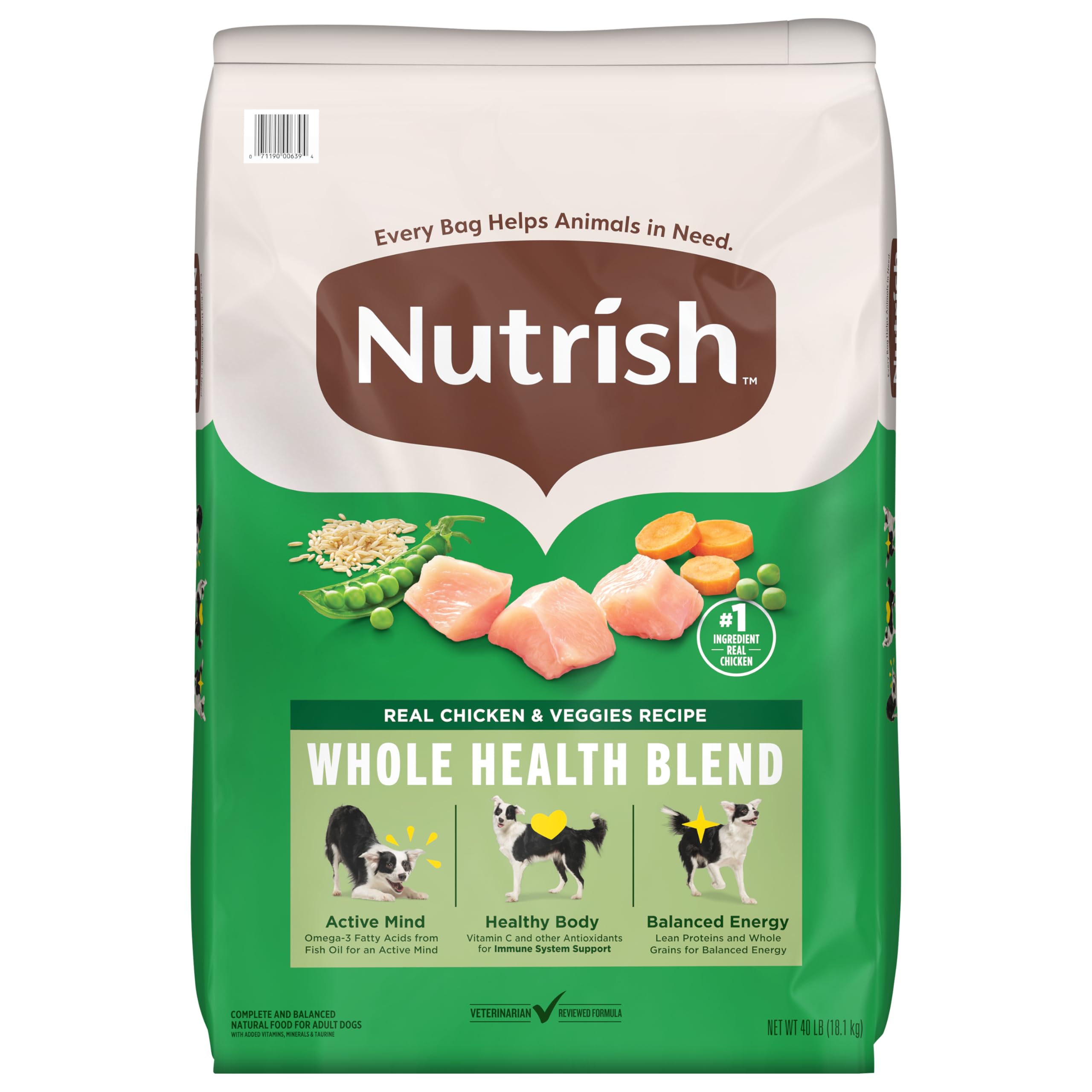 Nutrish Dry Dog Food, Real Chicken & Veggies Recipe Whole Health Blend, 6 lb. Bag (Rachael Ray)