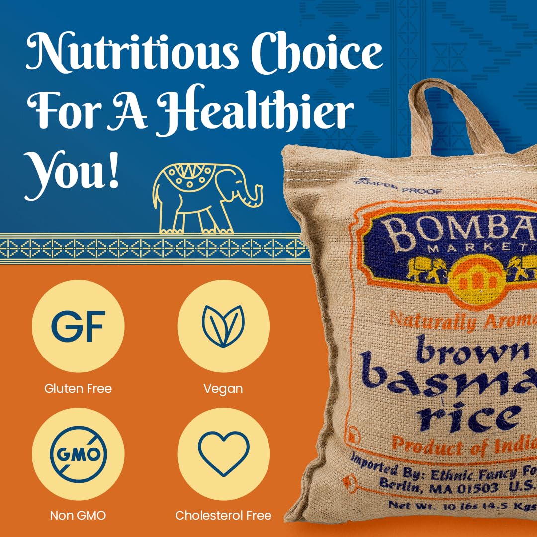Bombay Basmati Brown Rice, 10-pounds Sack