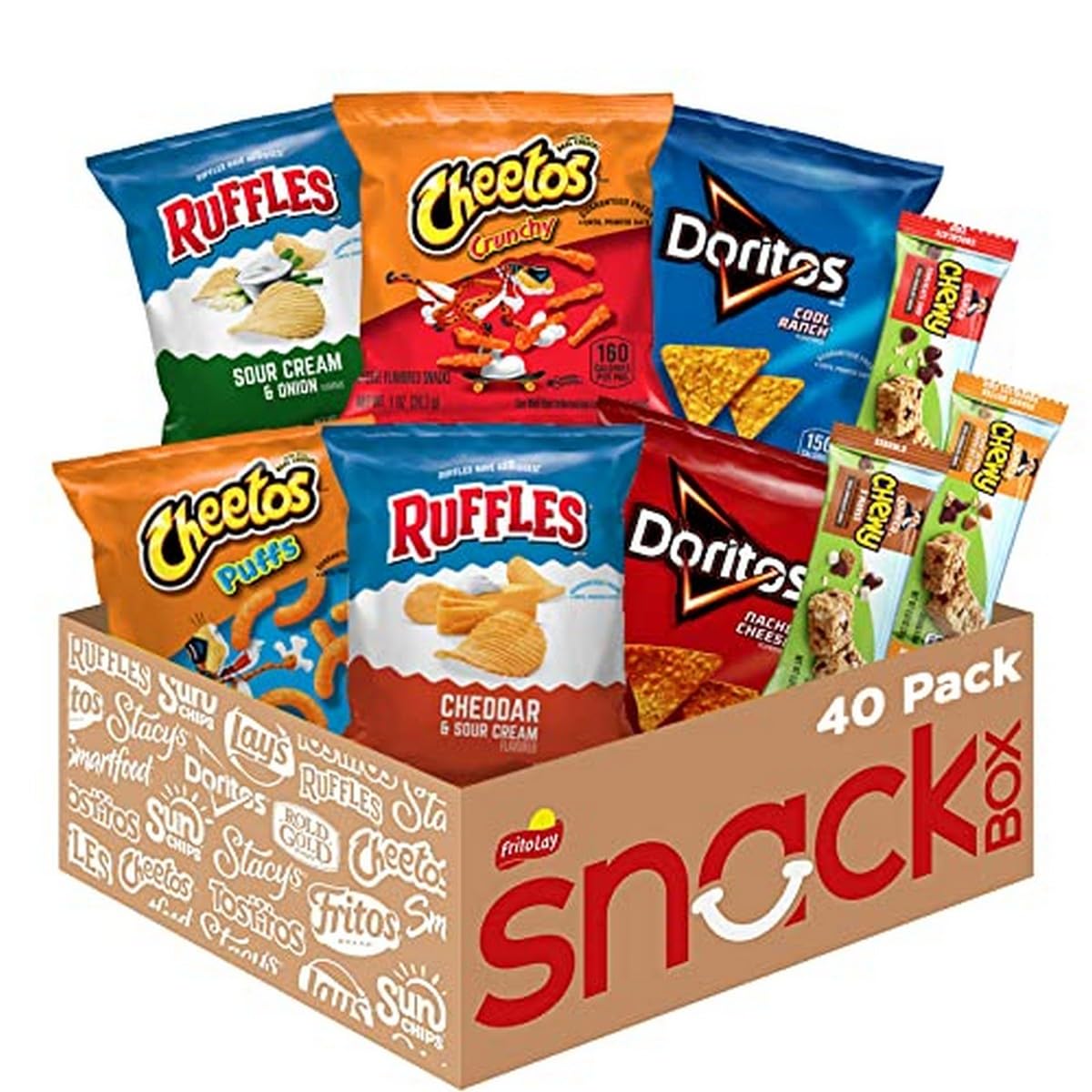 Frito-Lay Ultimate Classic Snacks Package, Variety Assortment of Chips, Cookies, Crackers, & Nuts, (Pack of 40) (Packaging May Vary)