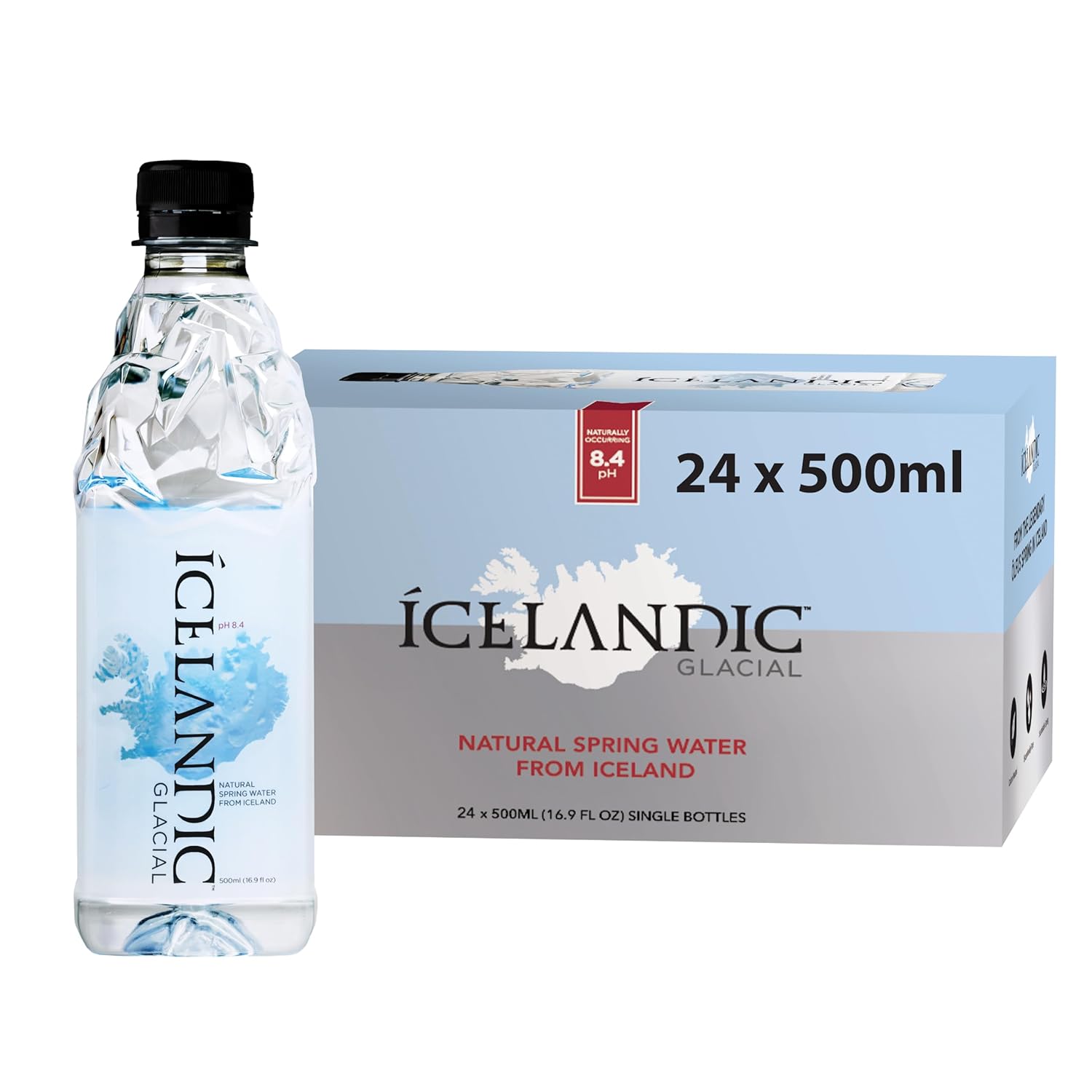 Icelandic Glacial Natural Spring Alkaline Water, 33.81 Fl Oz (Pack of 12), 405.6 Fl Oz