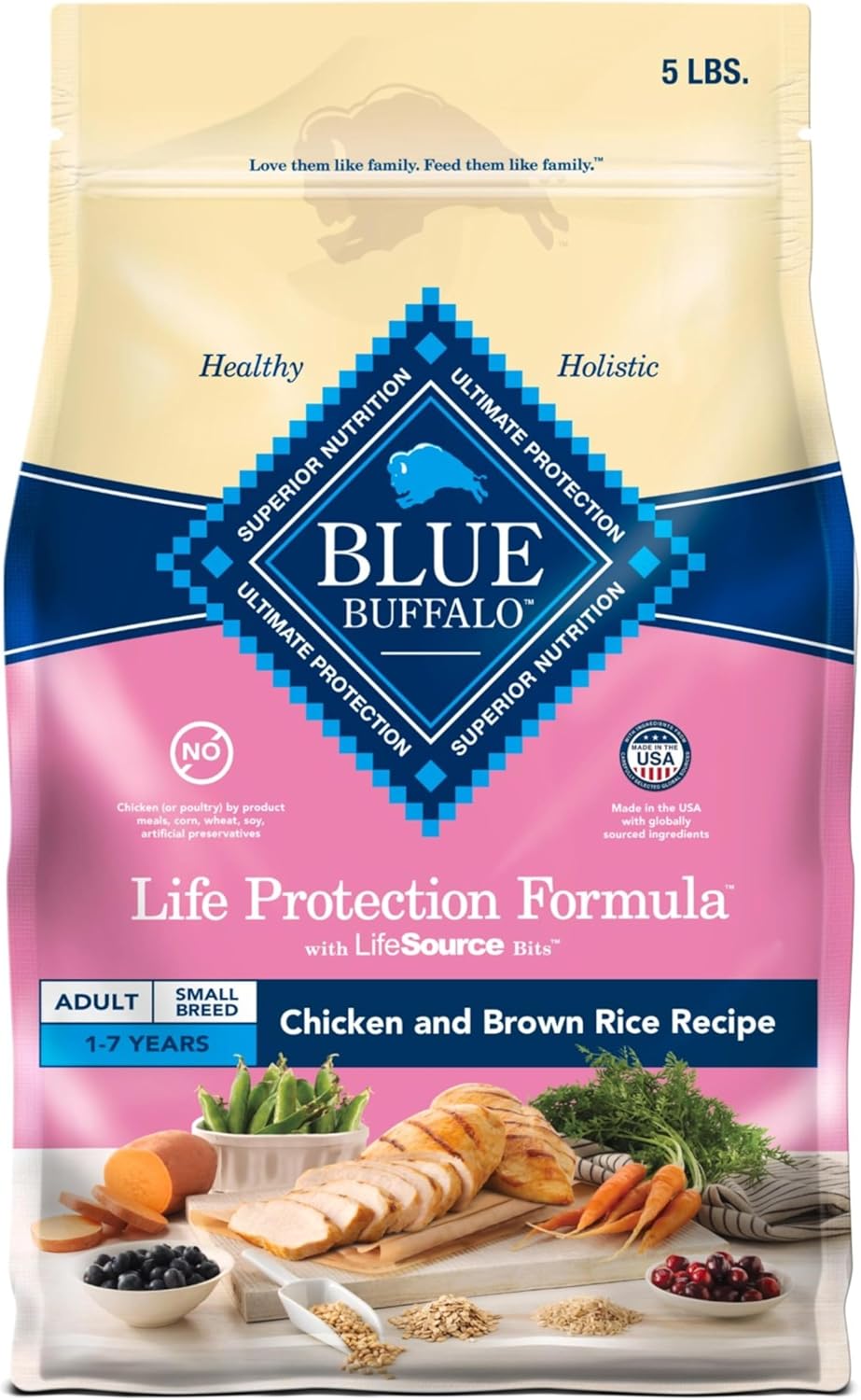 Blue Buffalo Life Protection Formula Adult Dry Dog Food, Helps Build and Maintain Strong Muscles, Made with Natural Ingredients, Chicken & Brown Rice Recipe, 30-lb. Bag