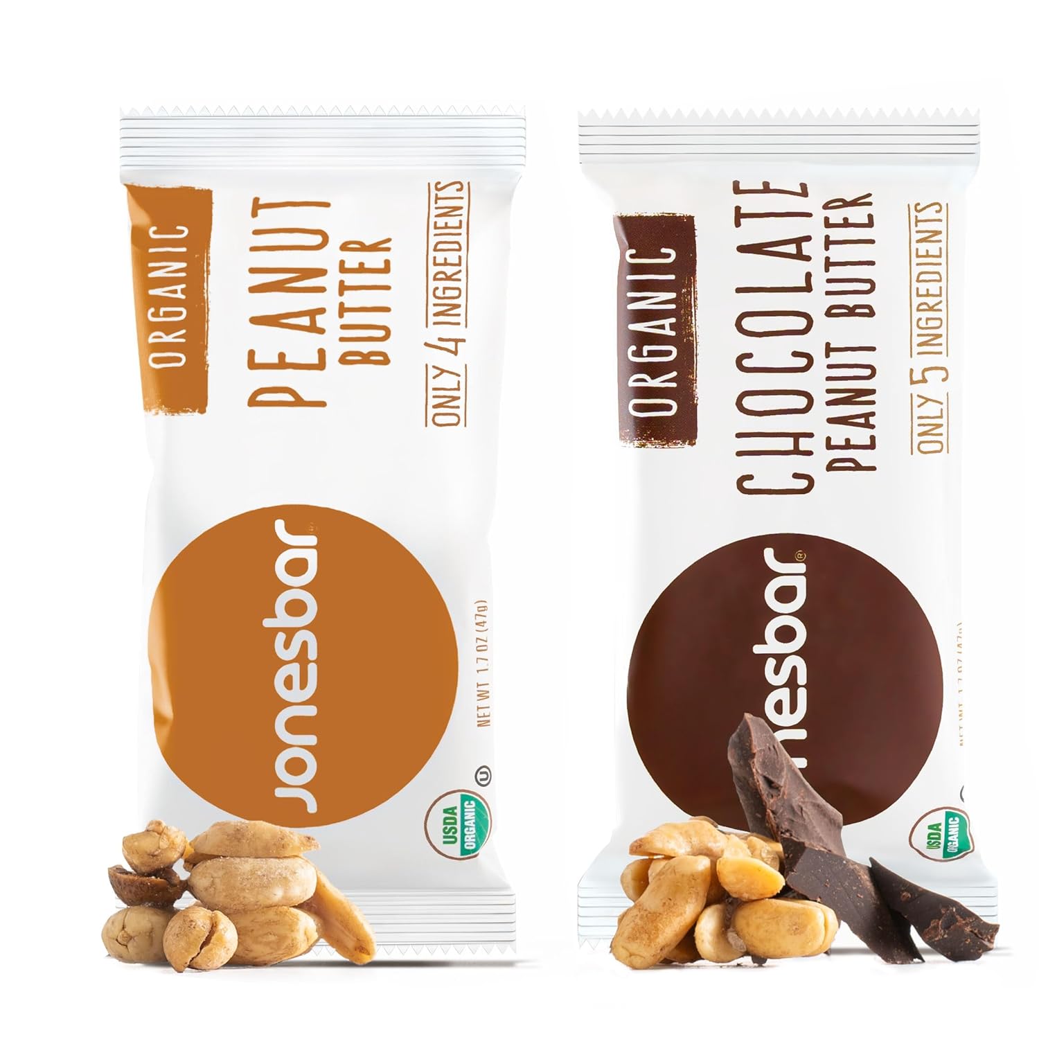 JONESBAR Organic Plant Based Protein Bars | Peanut Butter and Jelly | Fruit & Nut Bar, Kosher, Gluten Free, Breakfast Bars, School Snacks, Vegan Snack & Healthy Snacks for Adults and Kids (Pack of 12)