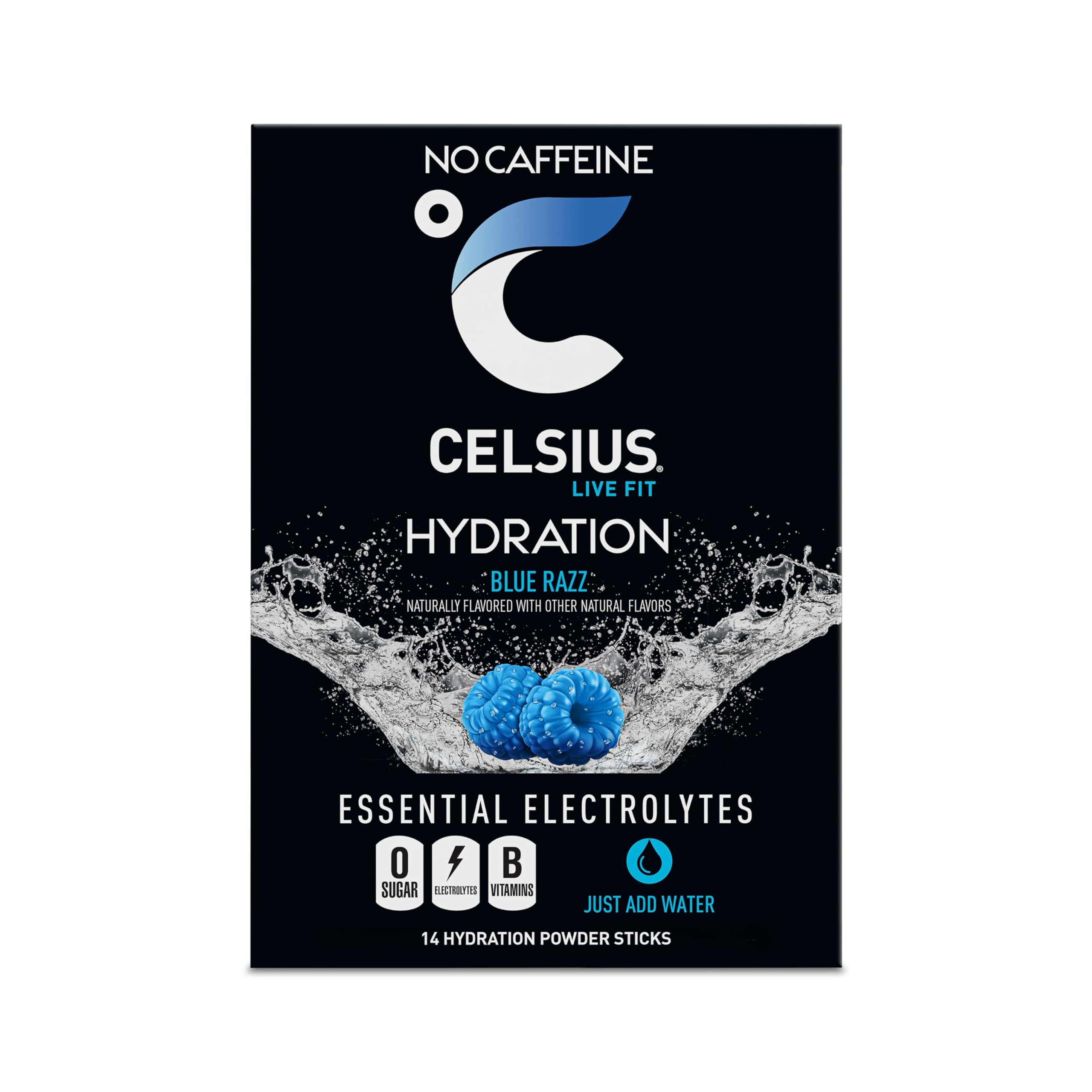 Celsius Hydration™ Blue Razz, Sugar Free Electrolyte Hydration Drink Mix (Pack of 14)