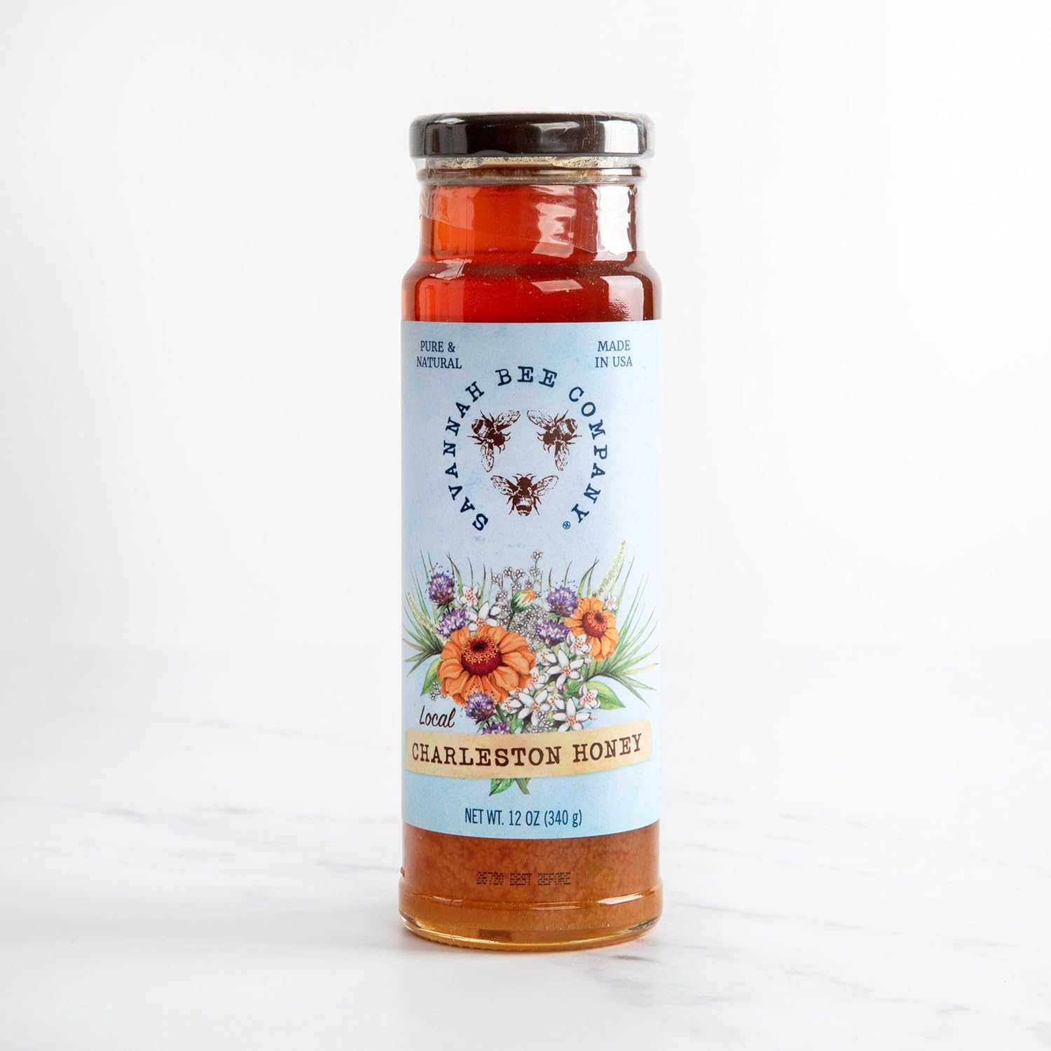 Savannah Bee Company Hot Honey Gluten Free and 100% Pure Honey Infused with Sweet Wildflower- Heat from Wildflower and Habanero Peppers 12 oz Squeeze Bottle