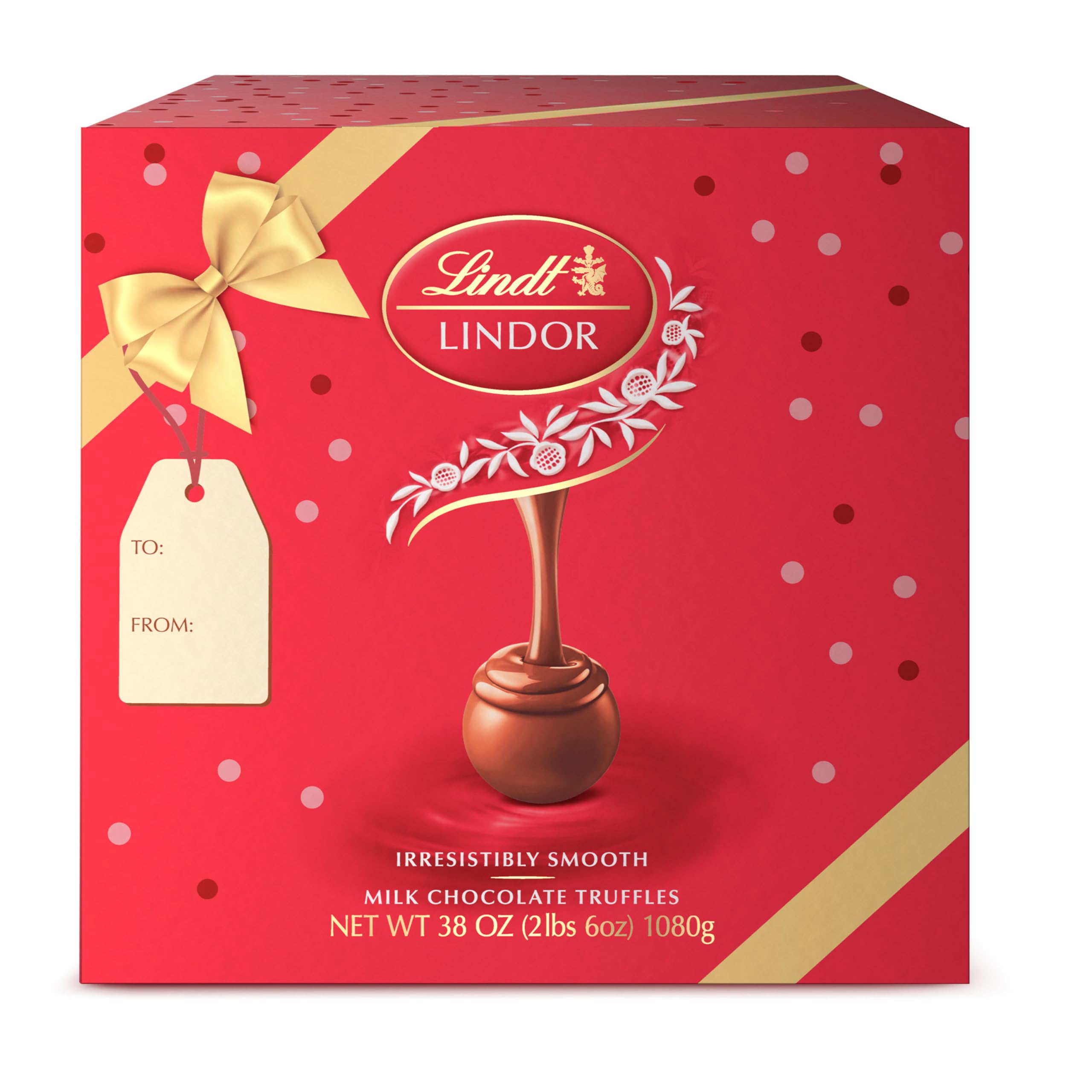 Lindt LINDOR Assorted Chocolate Truffles 90 Count Gift Box, Chocolate Candy with Smooth, Melting Truffle Center, 38.4 oz. Box