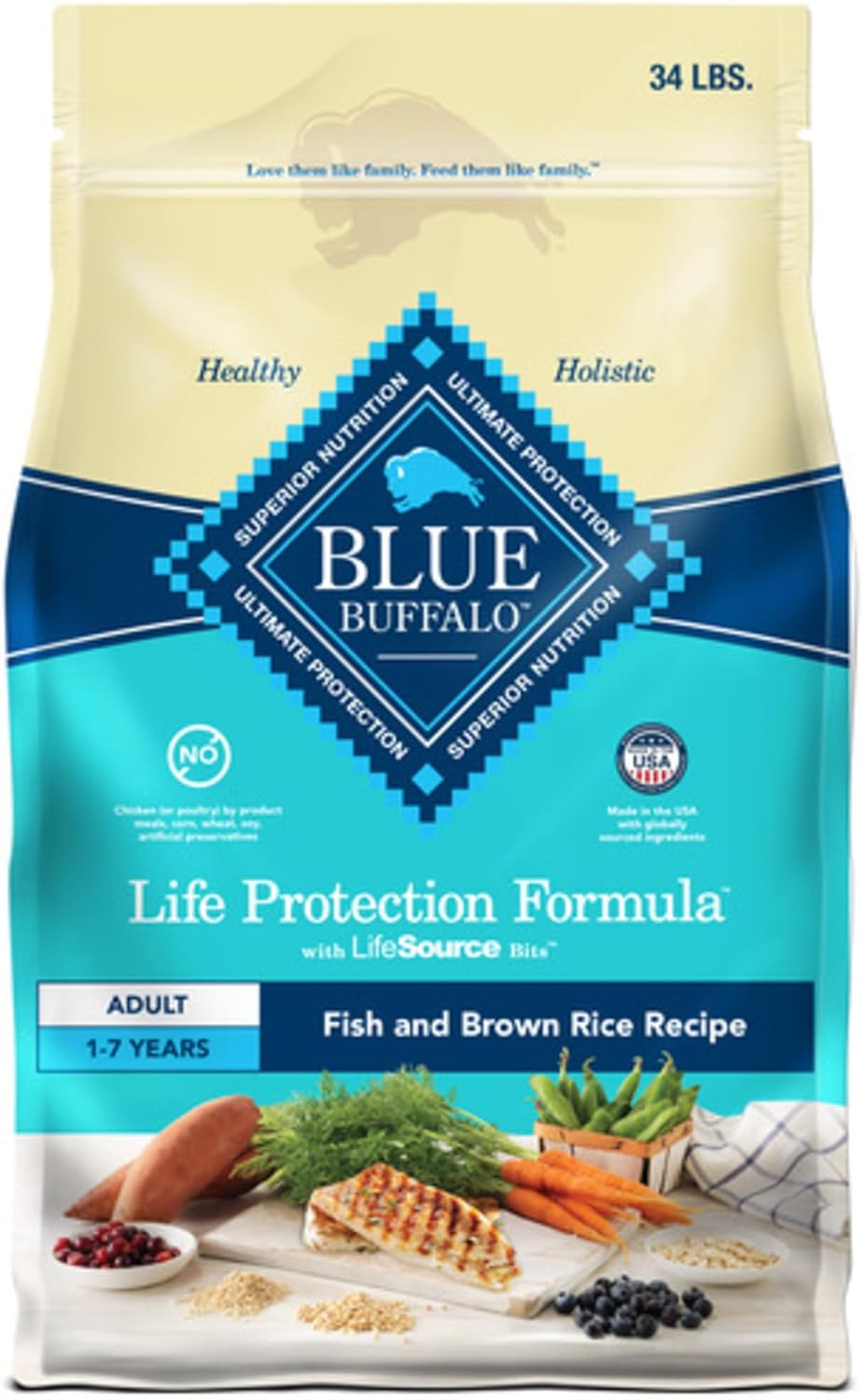 Blue Buffalo Life Protection Formula Adult Dry Dog Food, Helps Build and Maintain Strong Muscles, Made with Natural Ingredients, Chicken & Brown Rice Recipe, 30-lb. Bag