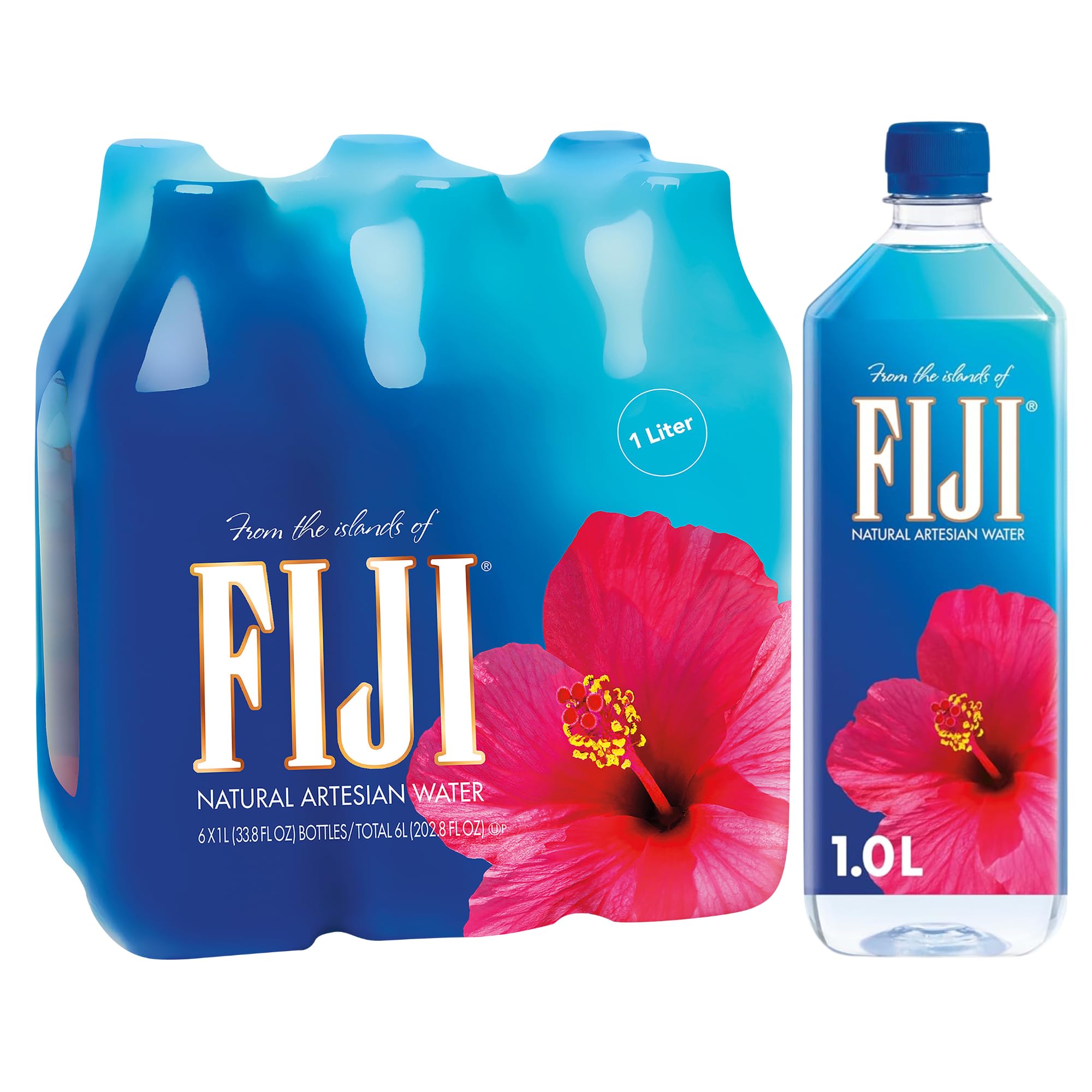 FIJI Natural Artesian Bottled Water 1.5 Liters / 50.7 Fl Ounce (Pack of 12) - 100% Natural Electrolytes