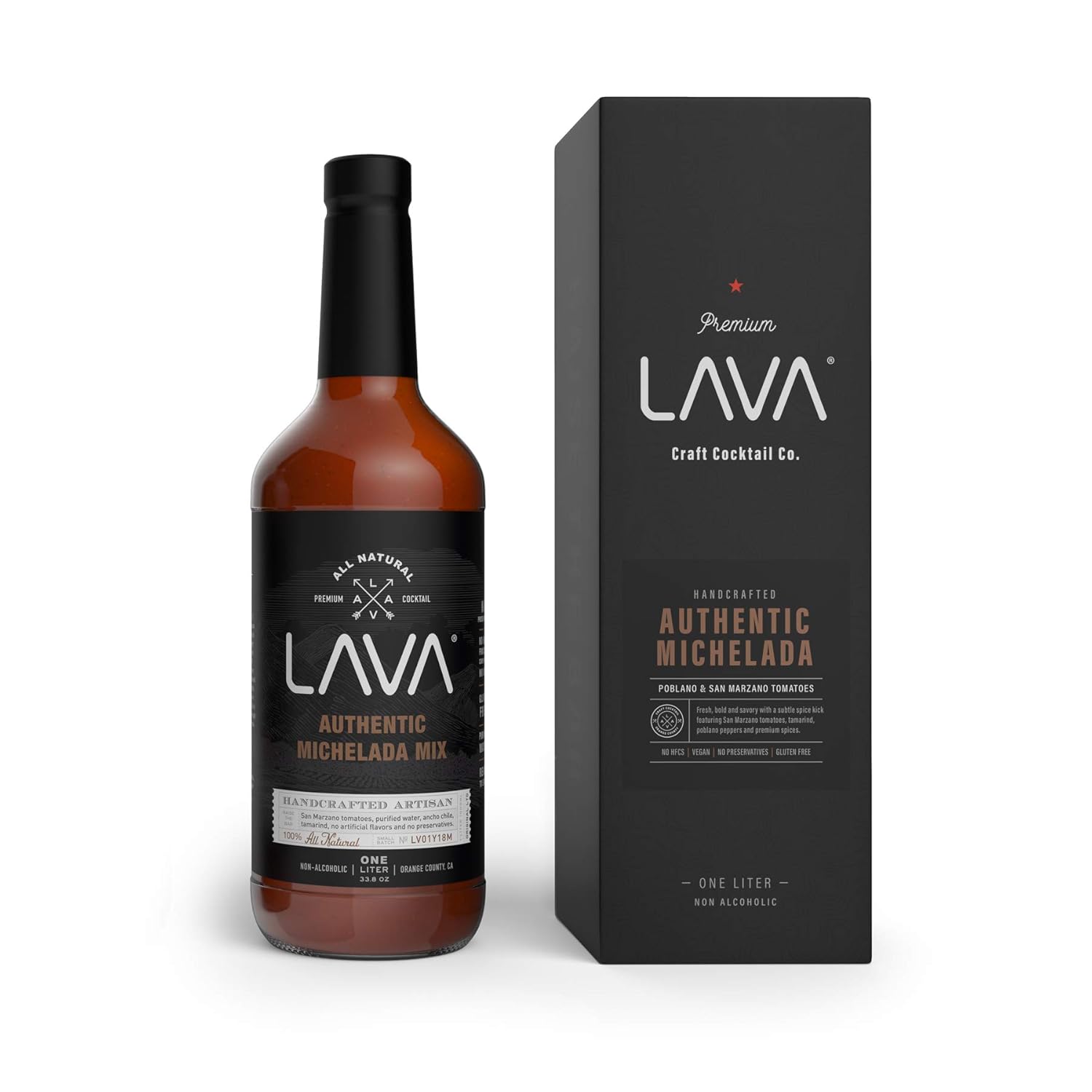LAVA Premium Spicy Jalapeño Margarita Mix by LAVA Craft Cocktail Co., Made with Real Jalapeños, Agave Nectar, Key Limes, Lots of Flavor and Ready to Use, 1-Liter Glass Bottle