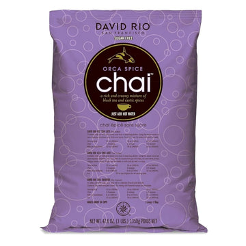 Orca Spice Reduced Calorie Chai Tea Latte Mix, 47.6 Oz, Black Tea, Organic Spices, Sugar Free, Dairy Free, Serve Hot or Cold, Just Add Water or Milk, 56 Servings, Perfect for Food Service
