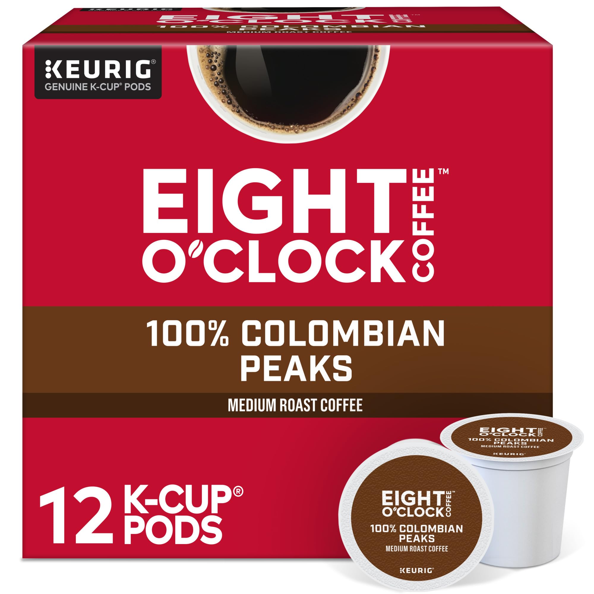 Eight O'Clock Coffee The Original, Single-Serve Keurig K-Cup Pods, Medium Roast Coffee Pods, 72 Count