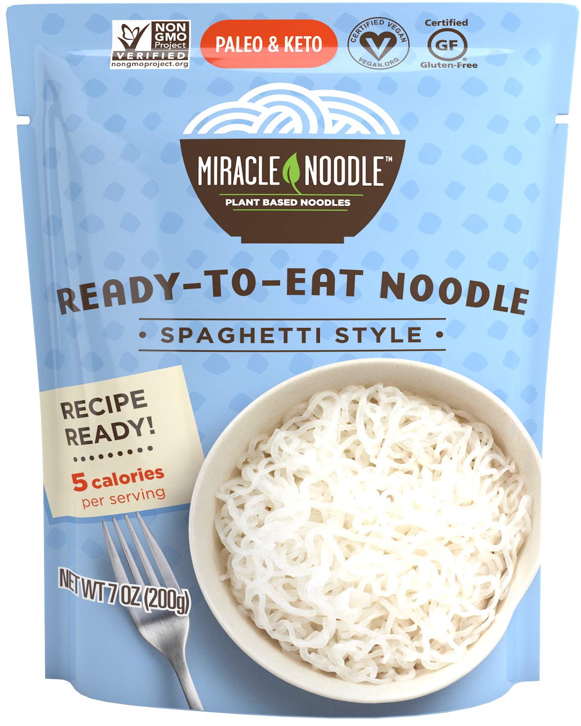 Miracle Noodle Ready to Eat Variety Pack, 7 Oz (Pack of 8), Angel Hair, Fettuccine, Spaghetti & Rice, Plant Based Shirataki Konjac Noodles, 5 Calories, Low Carb, Keto, Gluten-Free