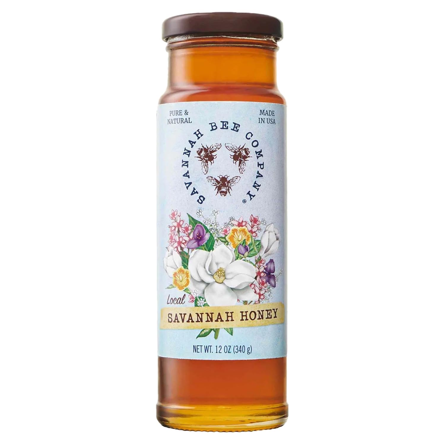 Savannah Bee Company Hot Honey Gluten Free and 100% Pure Honey Infused with Sweet Wildflower- Heat from Wildflower and Habanero Peppers 12 oz Squeeze Bottle