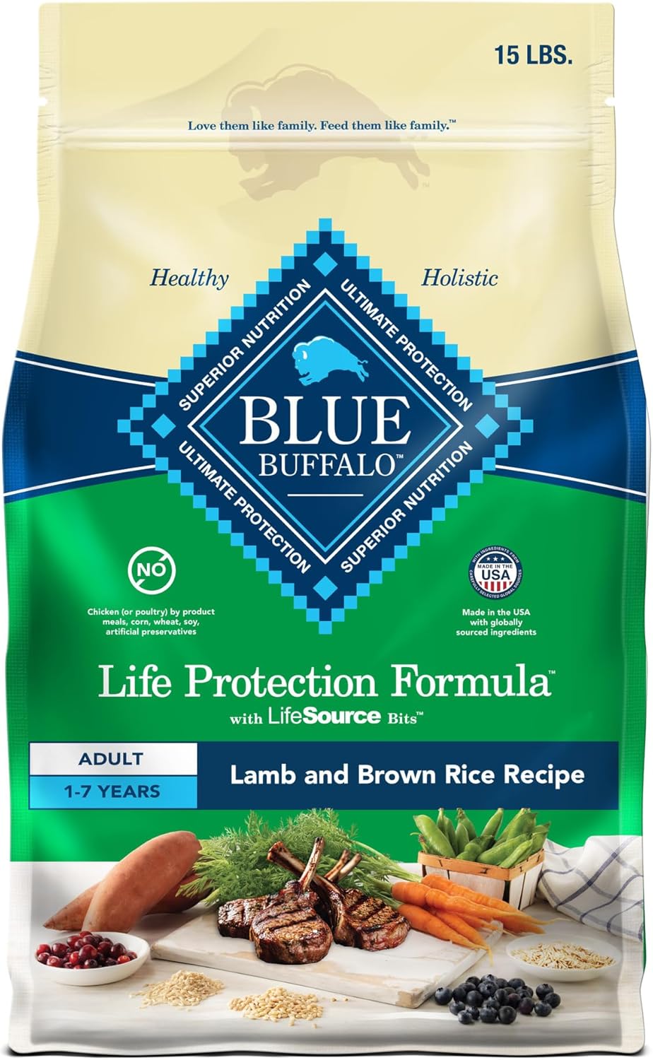 Blue Buffalo Life Protection Formula Adult Dry Dog Food, Helps Build and Maintain Strong Muscles, Made with Natural Ingredients, Chicken & Brown Rice Recipe, 30-lb. Bag