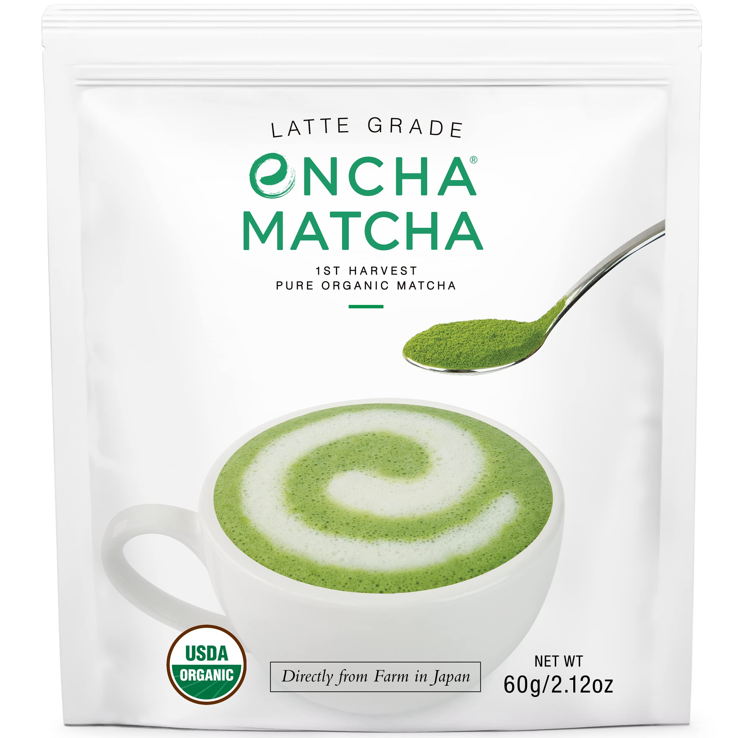 Encha Ceremonial Grade Matcha Powder - Organic First Harvest Japanese Matcha Green Tea, Matcha Tea From Uji, Japan (60g/2.12oz)