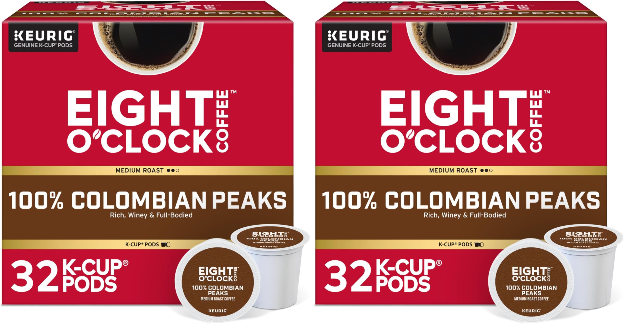 Eight O'Clock Coffee The Original, Single-Serve Keurig K-Cup Pods, Medium Roast Coffee Pods, 72 Count