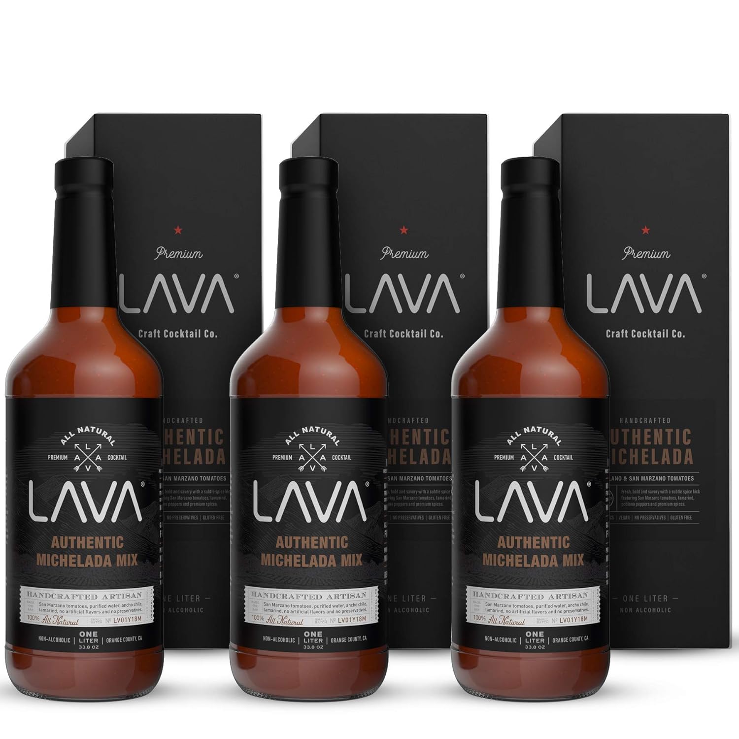 LAVA Premium Spicy Jalapeño Margarita Mix by LAVA Craft Cocktail Co., Made with Real Jalapeños, Agave Nectar, Key Limes, Lots of Flavor and Ready to Use, 1-Liter Glass Bottle