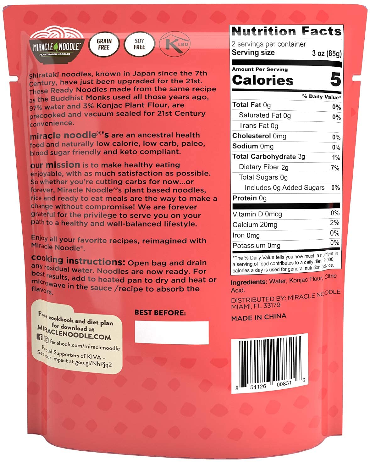 Miracle Noodle Ready to Eat Variety Pack, 7 Oz (Pack of 8), Angel Hair, Fettuccine, Spaghetti & Rice, Plant Based Shirataki Konjac Noodles, 5 Calories, Low Carb, Keto, Gluten-Free