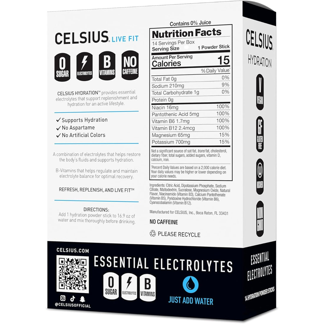 CELSIUS HYDRATION™ Arctic Cherry, Sugar Free Electrolyte Hydration Drink Mix (Pack of 14)