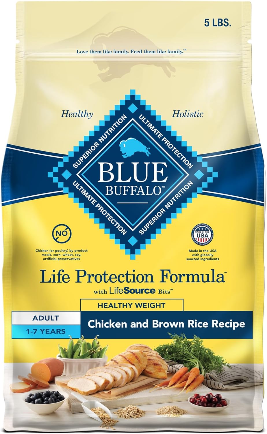 Blue Buffalo Life Protection Formula Adult Dry Dog Food, Helps Build and Maintain Strong Muscles, Made with Natural Ingredients, Chicken & Brown Rice Recipe, 30-lb. Bag