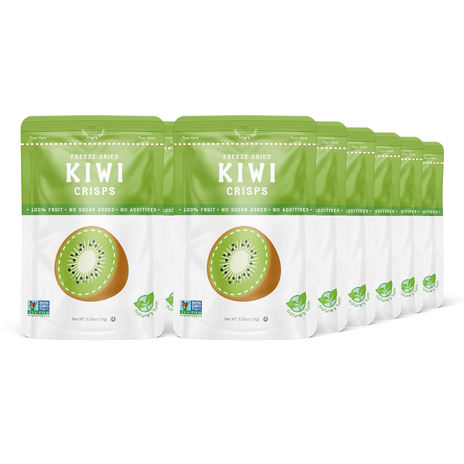 Nature’s Turn Freeze-Dried Strawberry Crisps – Healthy, Gluten-Free, Crispy & Delicious, Plant-Based Snack, Ideal for Cereal, Smoothies, School Lunches, & On-the-Go, Bags of 12 (0.53 oz Each)