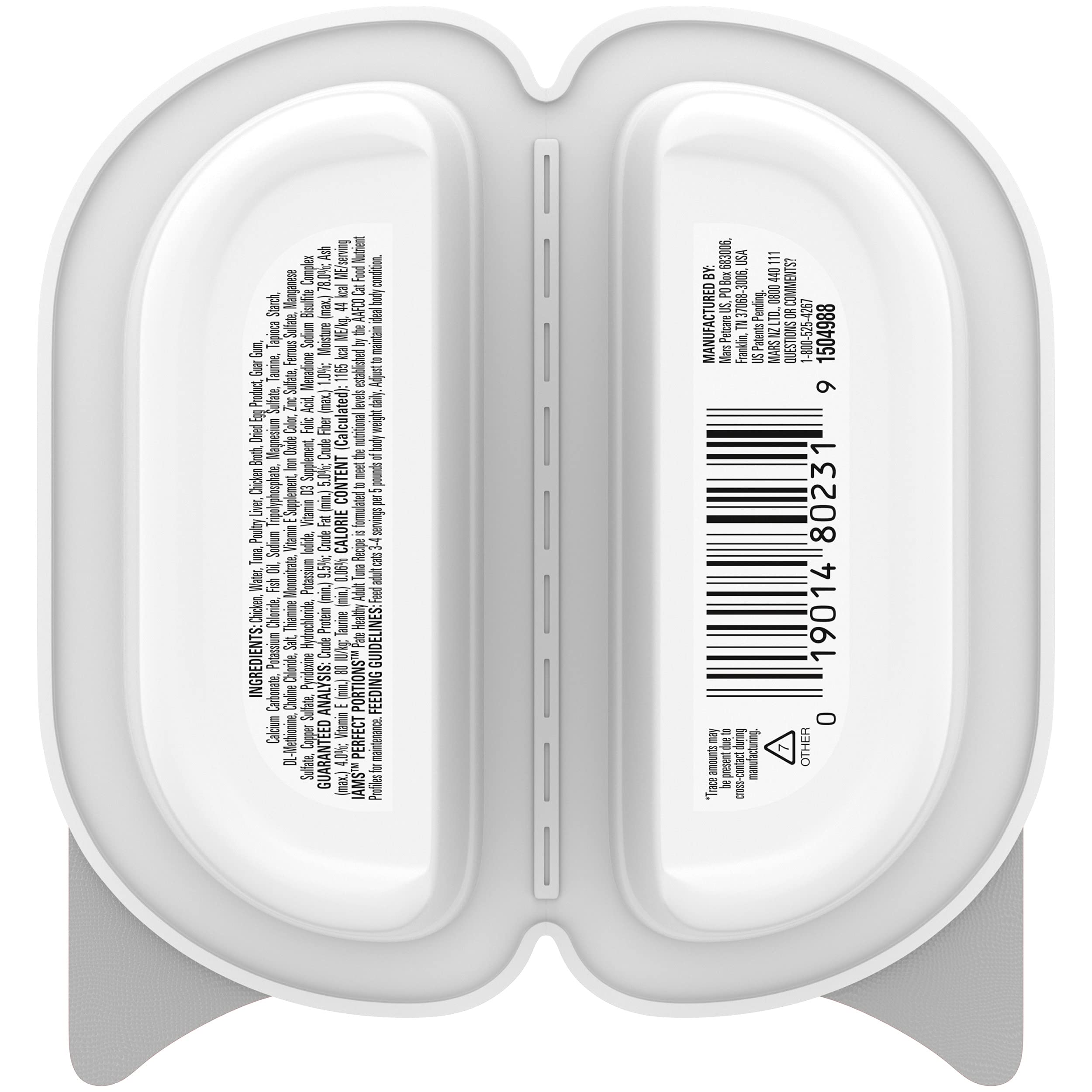 IAMS Perfect Portions Healthy Adult Wet Cat Food Pate, Chicken and Tuna Recipe Variety Pack, Easy Peel Twin-Pack Trays (12 Count, 24 Servings) (Pack of 2)