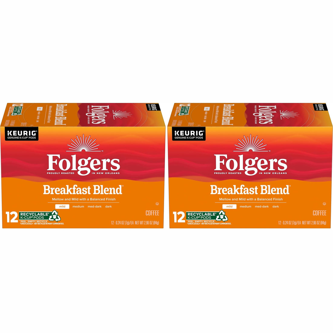 Folgers Classic Roast Medium Roast Coffee, 72 Keurig K-Cup Pods
