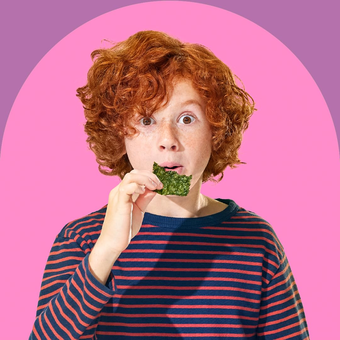 Gimme Seaweed Organic Premium Roasted Seaweed Snacks, Sea Salt, 20 Count, Keto, Vegan, Gluten-Free, Great Source of Omega3s and Iodine, Healthy On-The-Go Snack for Kids and Adults