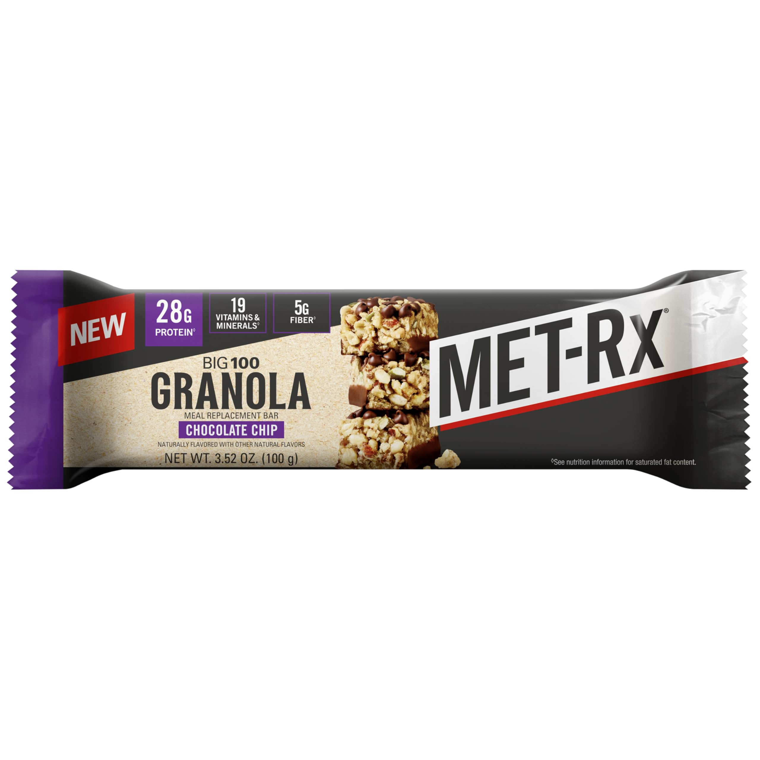 MET-Rx Big 100 Protein Bar, Meal Replacement Bar, 32G Protein, Super Cookie Crunch, 9 Bars (Pack of 1)