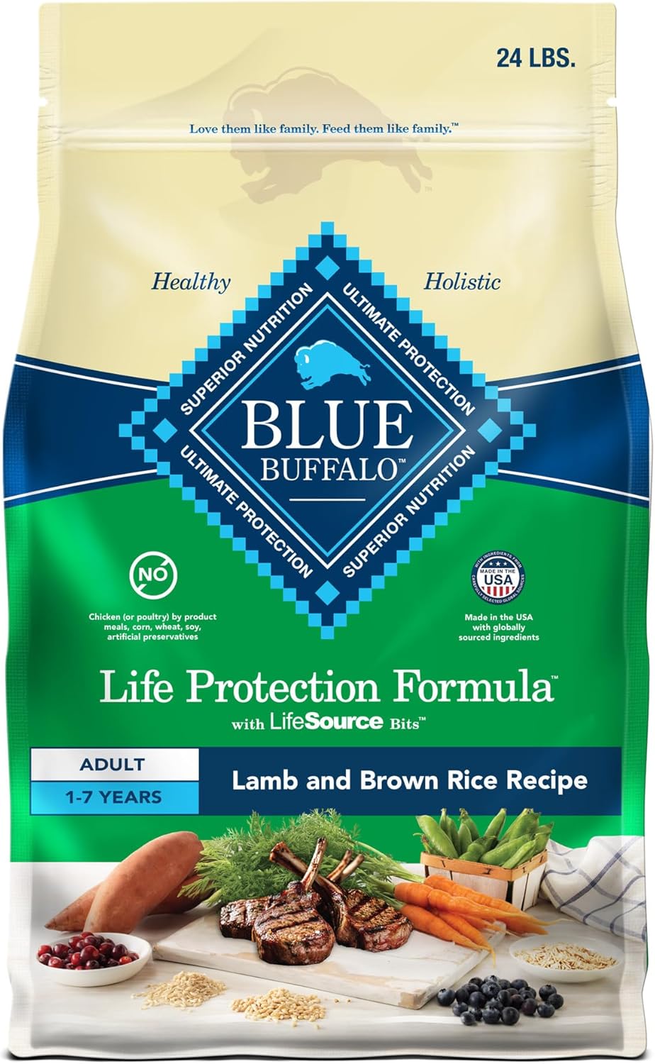 Blue Buffalo Life Protection Formula Adult Dry Dog Food, Helps Build and Maintain Strong Muscles, Made with Natural Ingredients, Chicken & Brown Rice Recipe, 30-lb. Bag