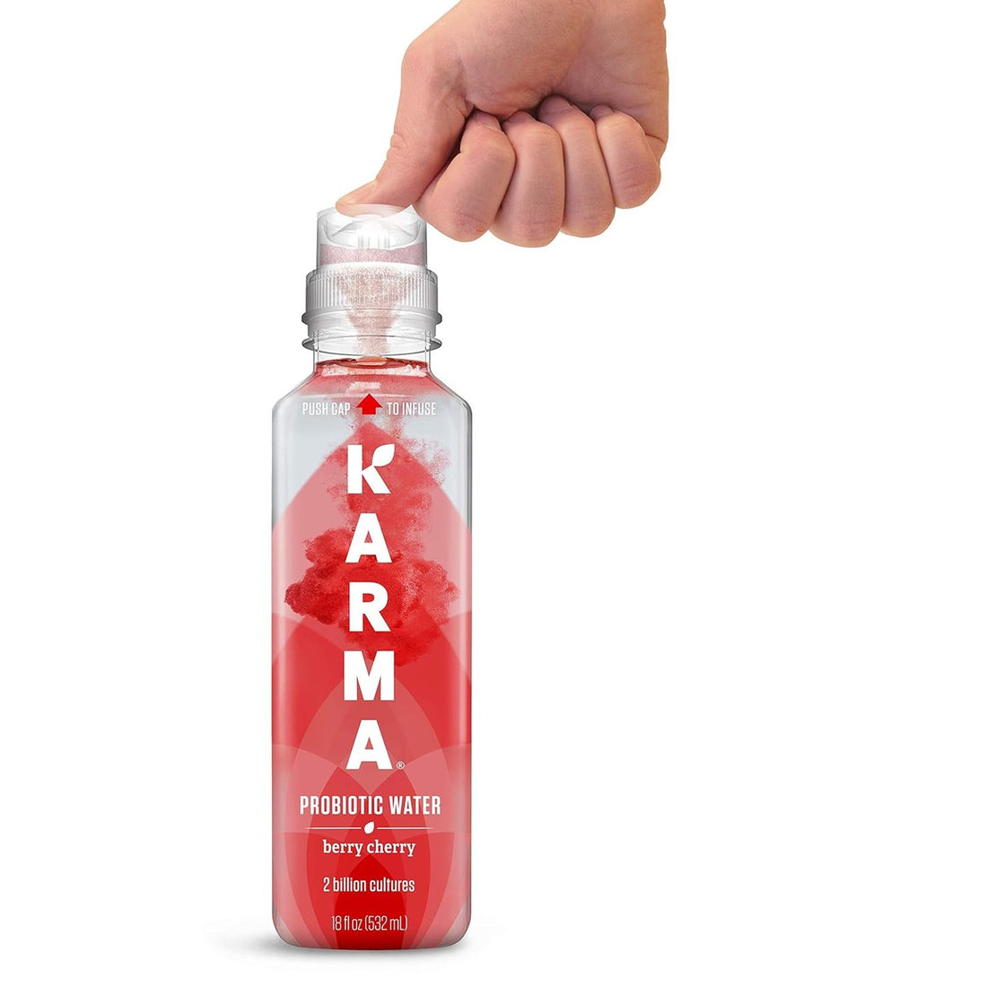 Karma Probiotic Water - 12 Pack, Berry Cherry Drink - Immune & Gut Health Support