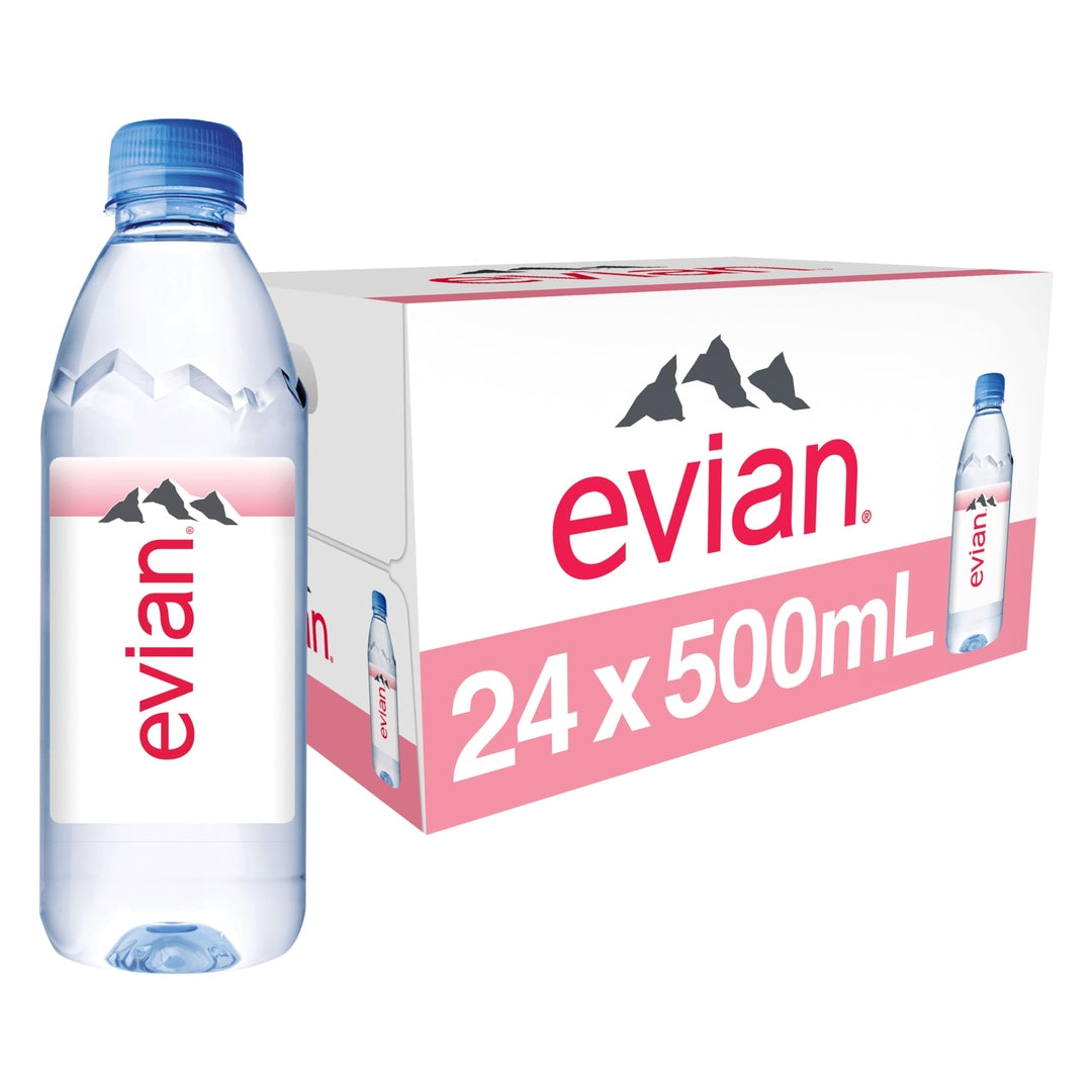 evian Natural Spring Water, PH Balanced with Natural Electrolytes, 16.9fl oz./500mL Bottles (pack of 24)