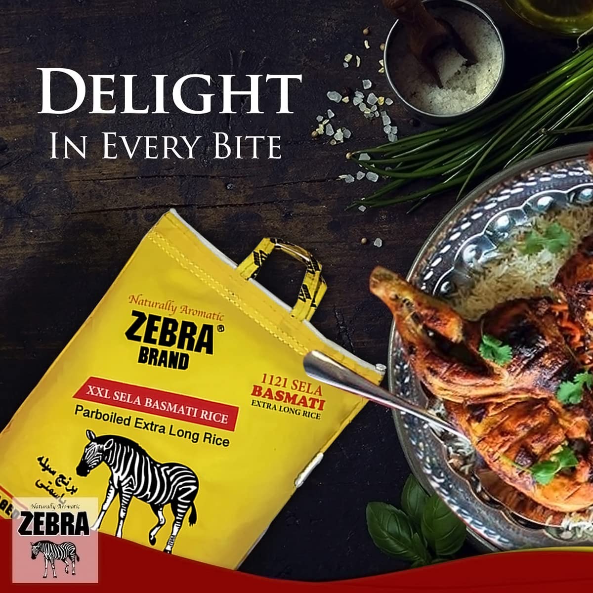 Zebra Basmati Rice - 1121 Sela XXL Parboiled Rice, (10 Lb) Extra Long Grain