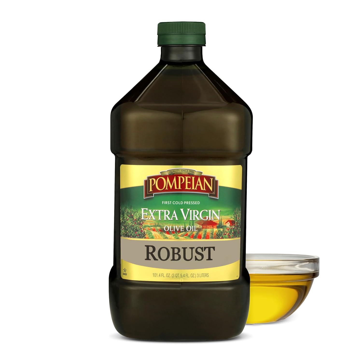 Pompeian Robust Extra Virgin Olive Oil, Contains Polyphenols, First Cold Pressed, 68 Fl Oz