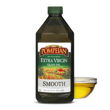 Pompeian Smooth Extra Virgin Olive Oil, Contains Polyphenols, First Cold Pressed, 68 Fl Oz